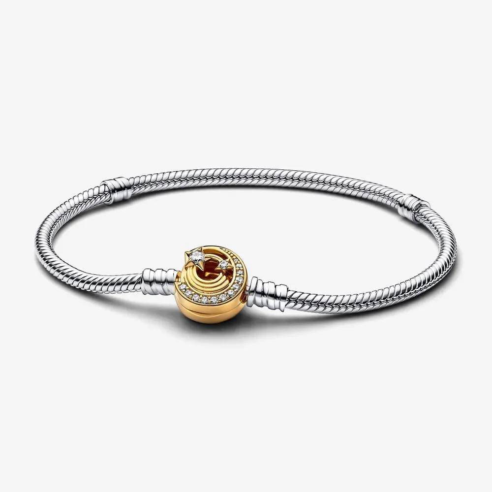 pandora moments shooting star clasp snake chain bracelet 562205c01