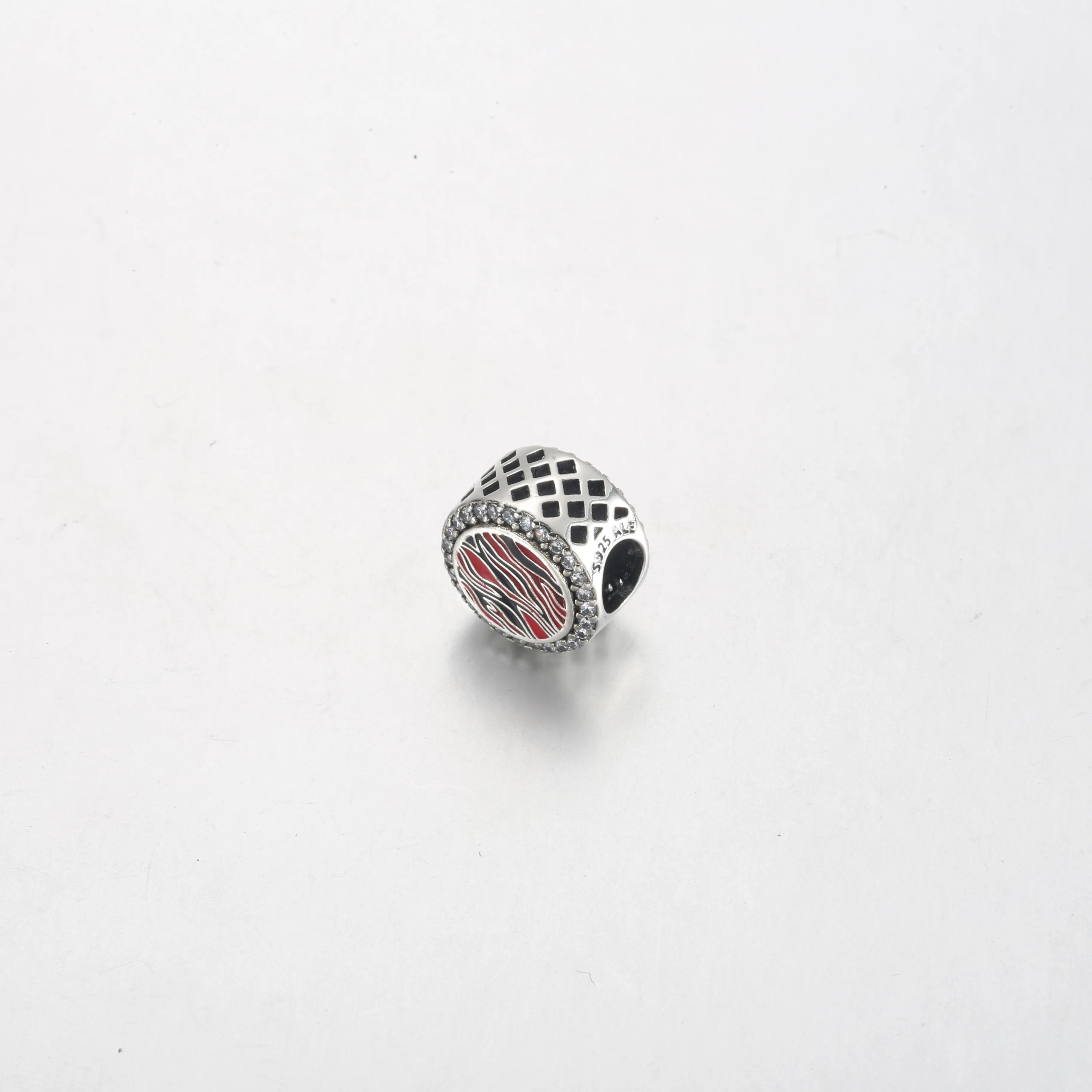 Pandora Pink Zebra print sterling silver charm - 792016CZ_E026