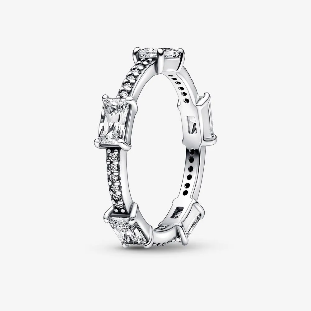 pandora rectangular bars sparkling pavé ring 192397c01