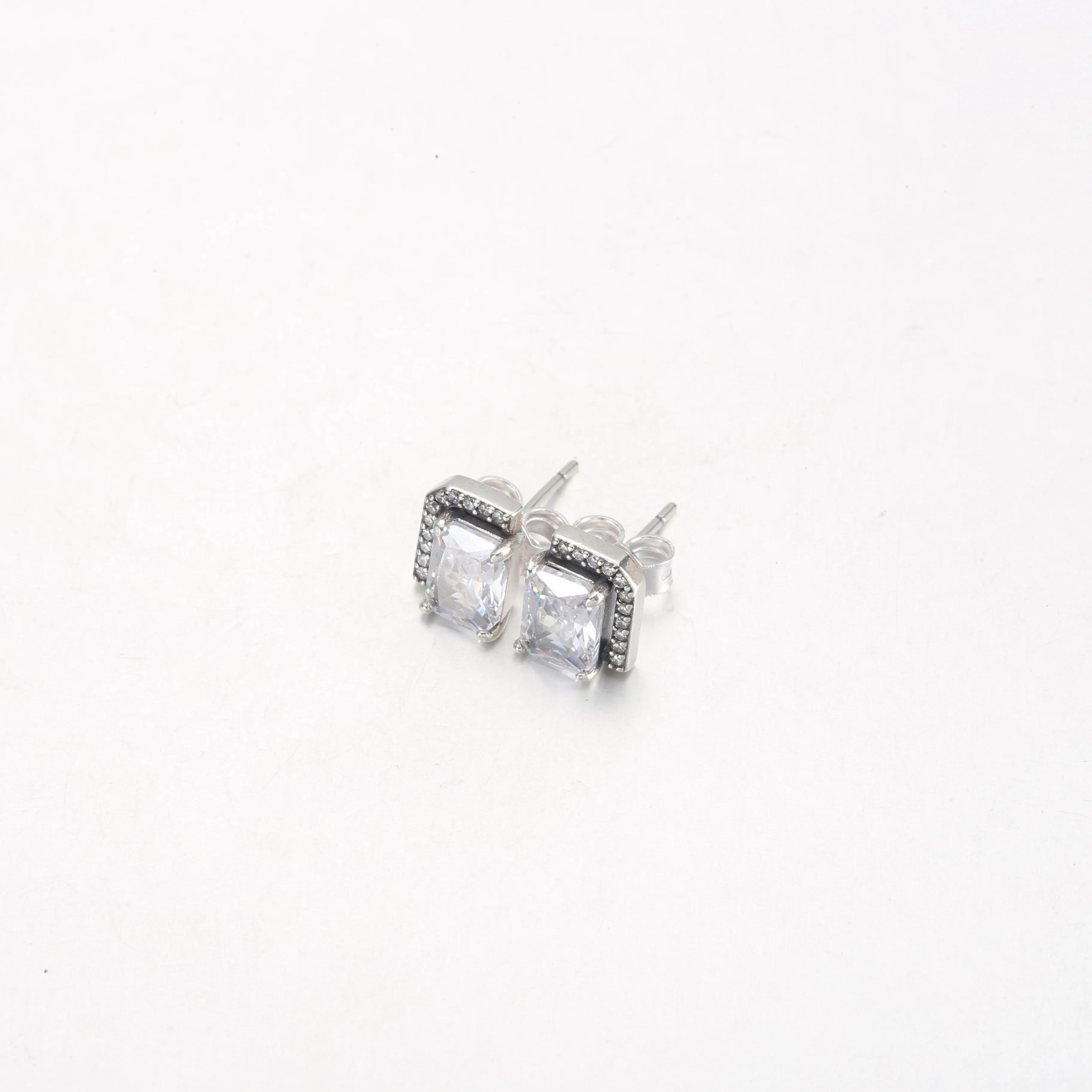 Pandora Rectangular Sparkling Halo Stud Earrings - 292380C01