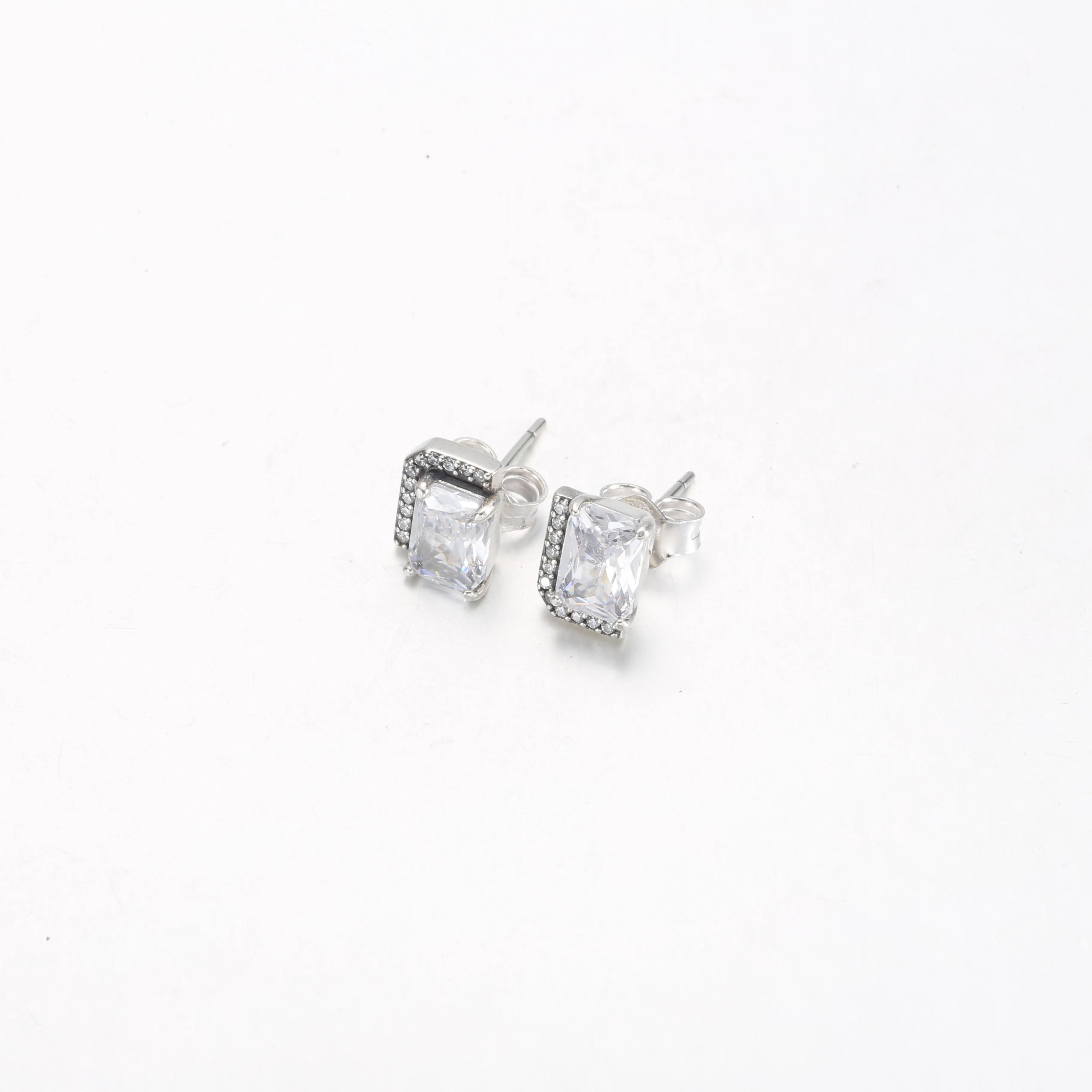 Pandora Rectangular Sparkling Halo Stud Earrings - 292380C01