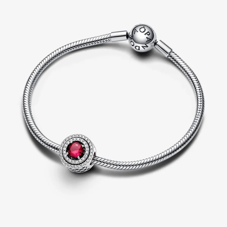 Pandora Red Sparkling Levelled Round Charm - 792418c01