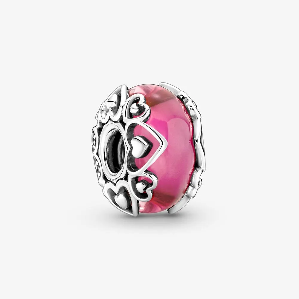 pandora reveal your love pink murano glass charm 791159c00