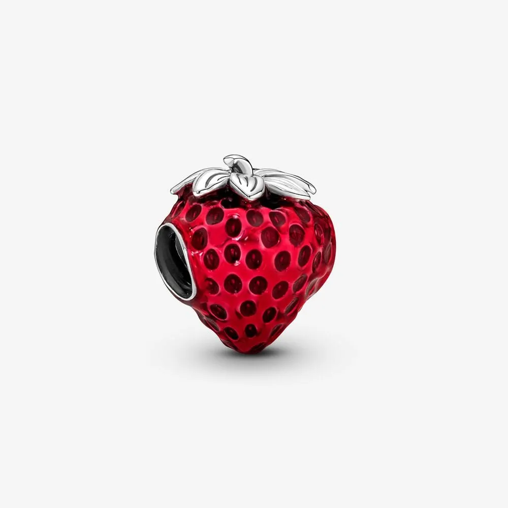 pandora seeded strawberry fruit charm 791681c01