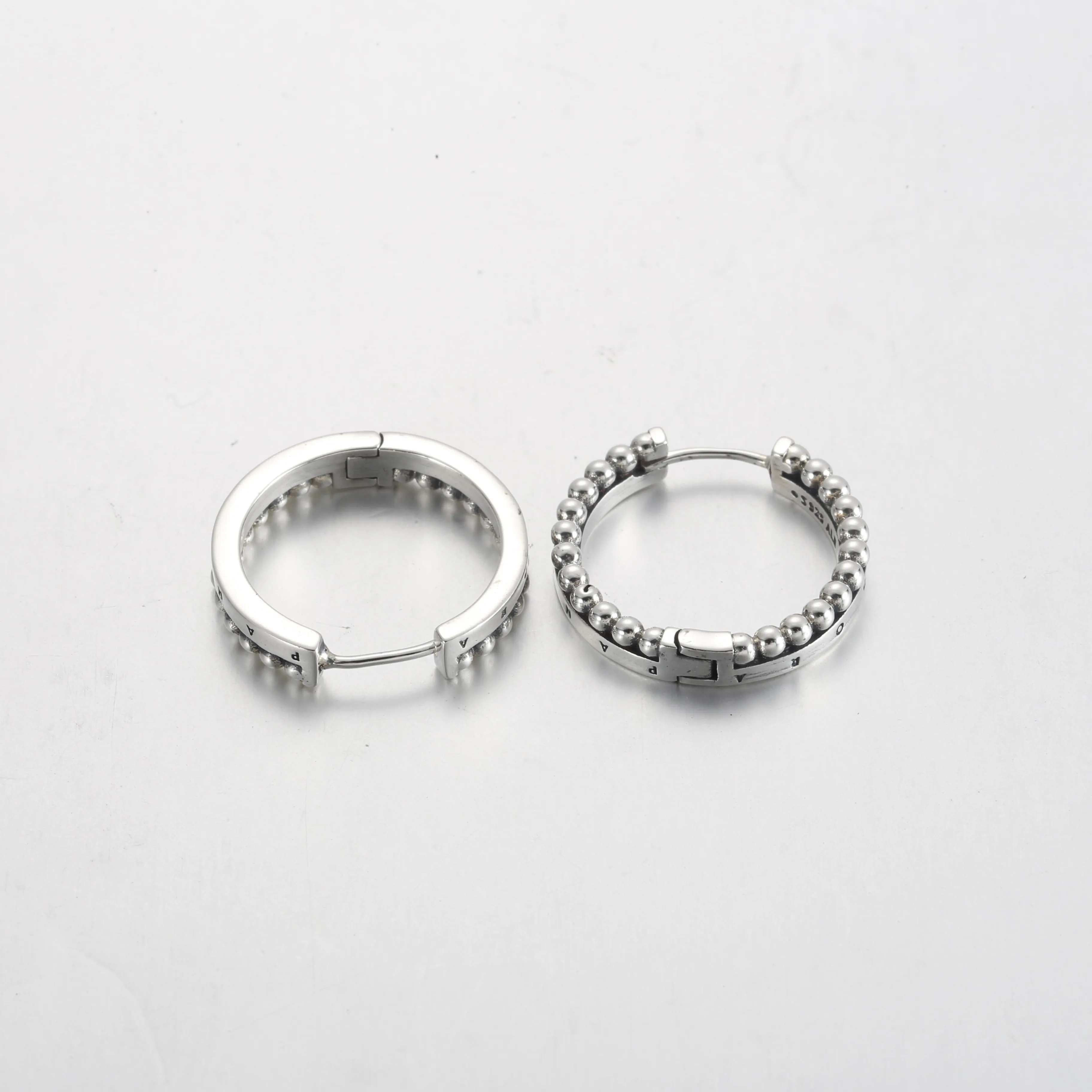 Pandora Signature Logo & Beads Hoop Earrings - 292310C00