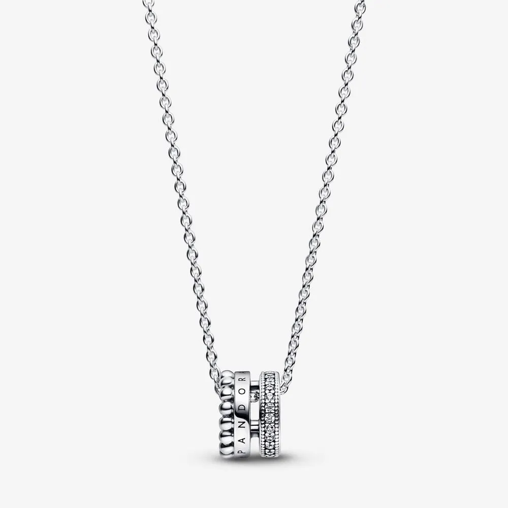 pandora signature logo pavé beads pendant necklace 392311c01