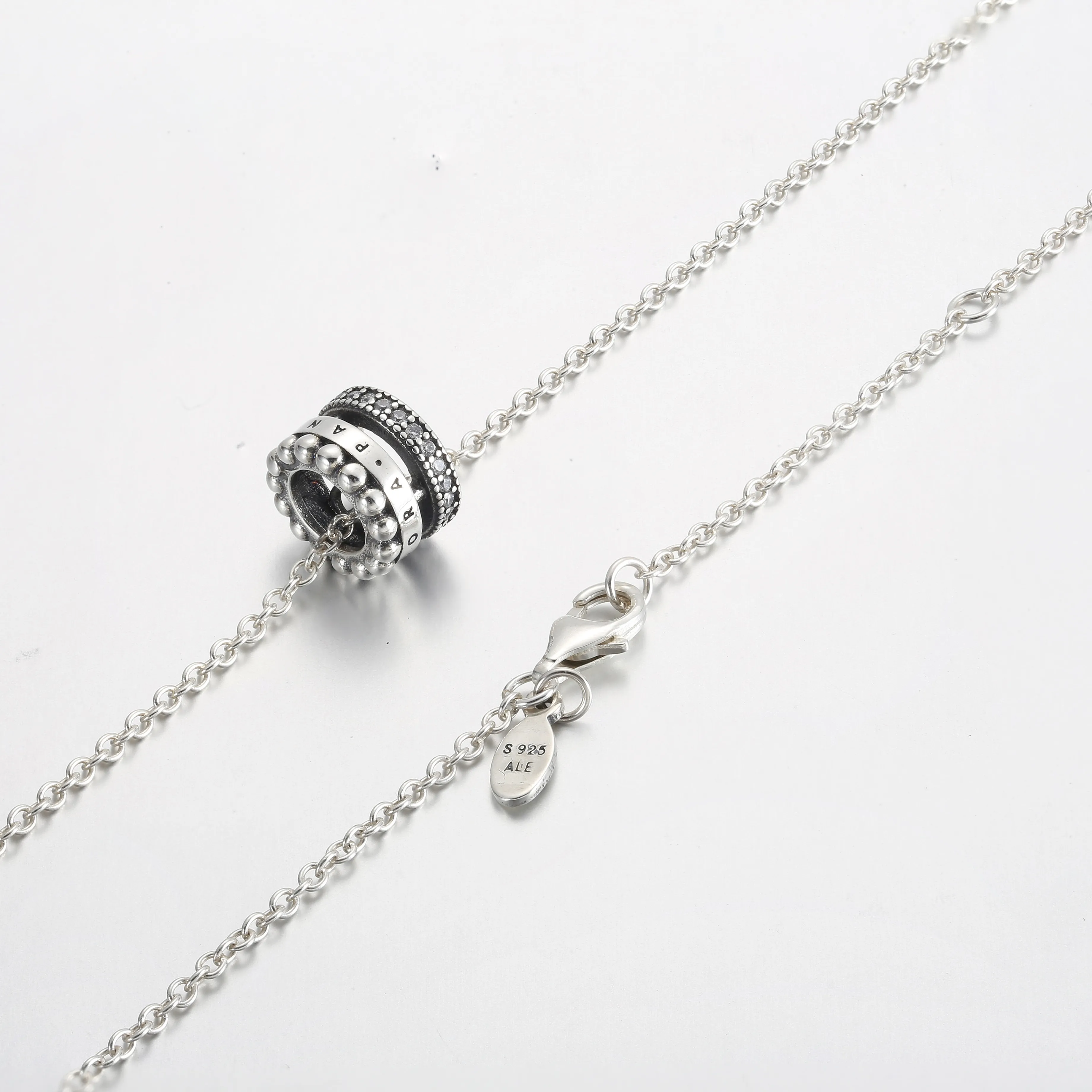 Pandora Signature Logo Pavé & Beads Pendant & Necklace - 392311C01