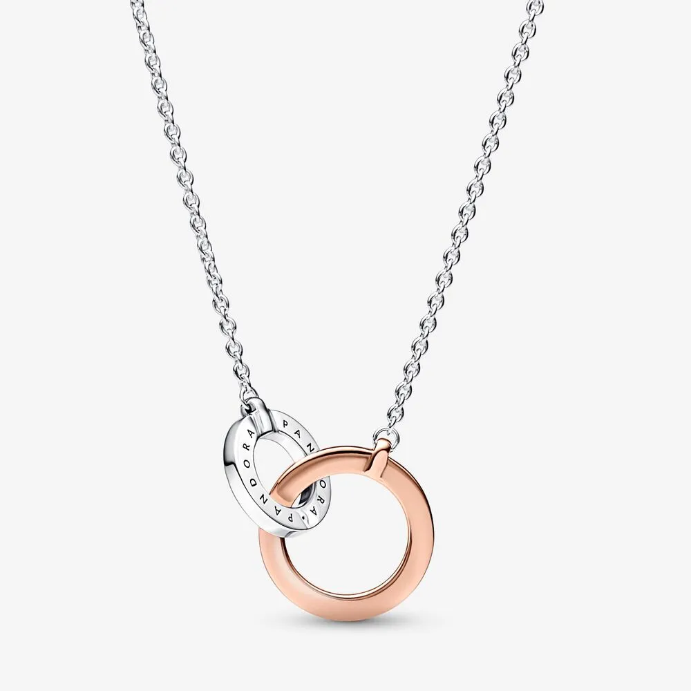 Pandora Signature Two tone Intertwined Circles Necklace - 382778C01