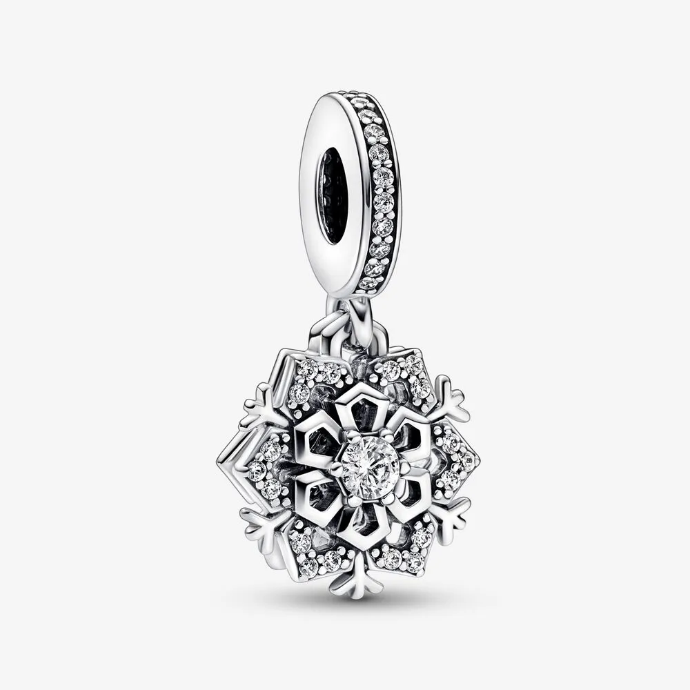 Pandora Sparkling Snowflake Double Dangle Charm - 792355C01