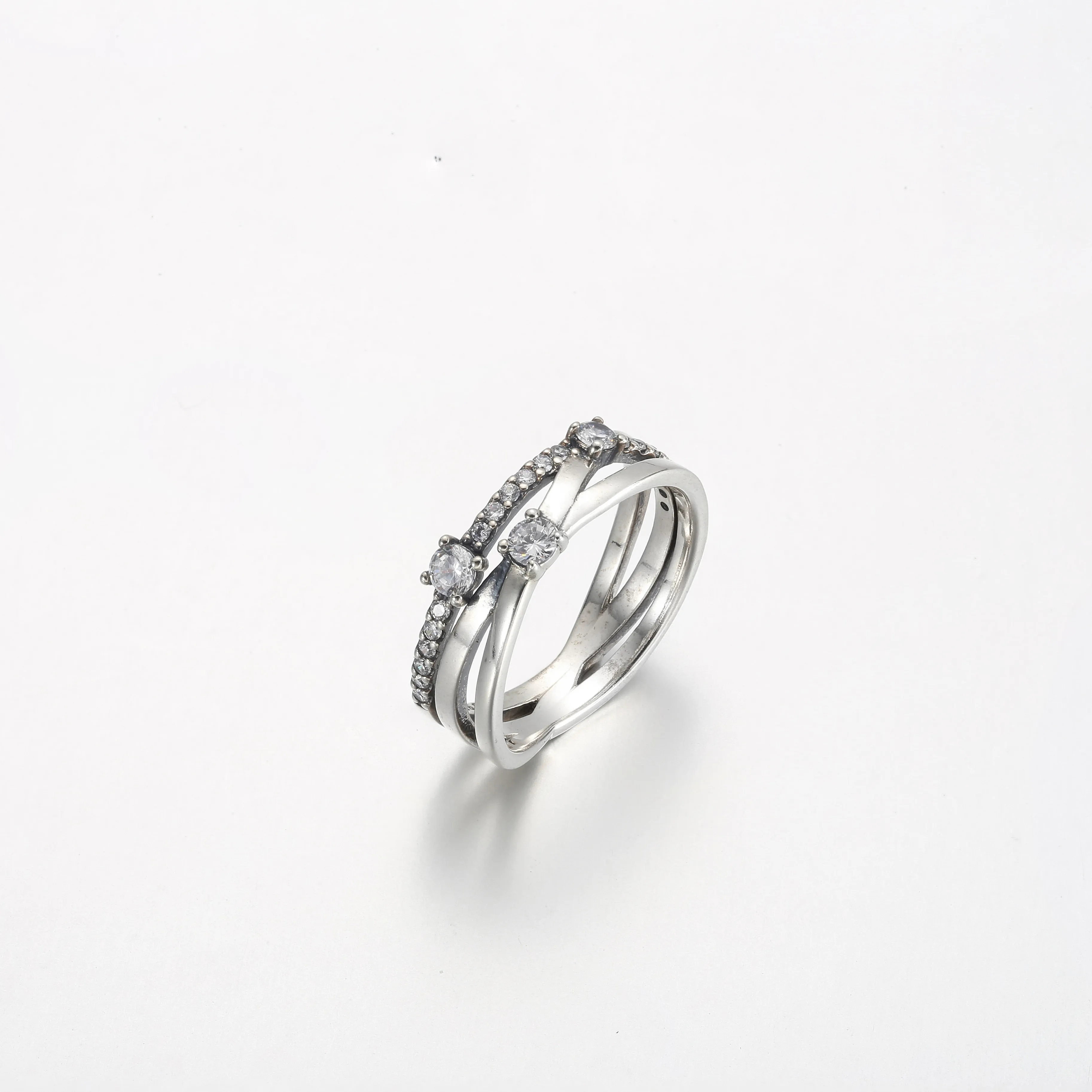 Pandora Sparkling Triple Band Ring - 199400C01