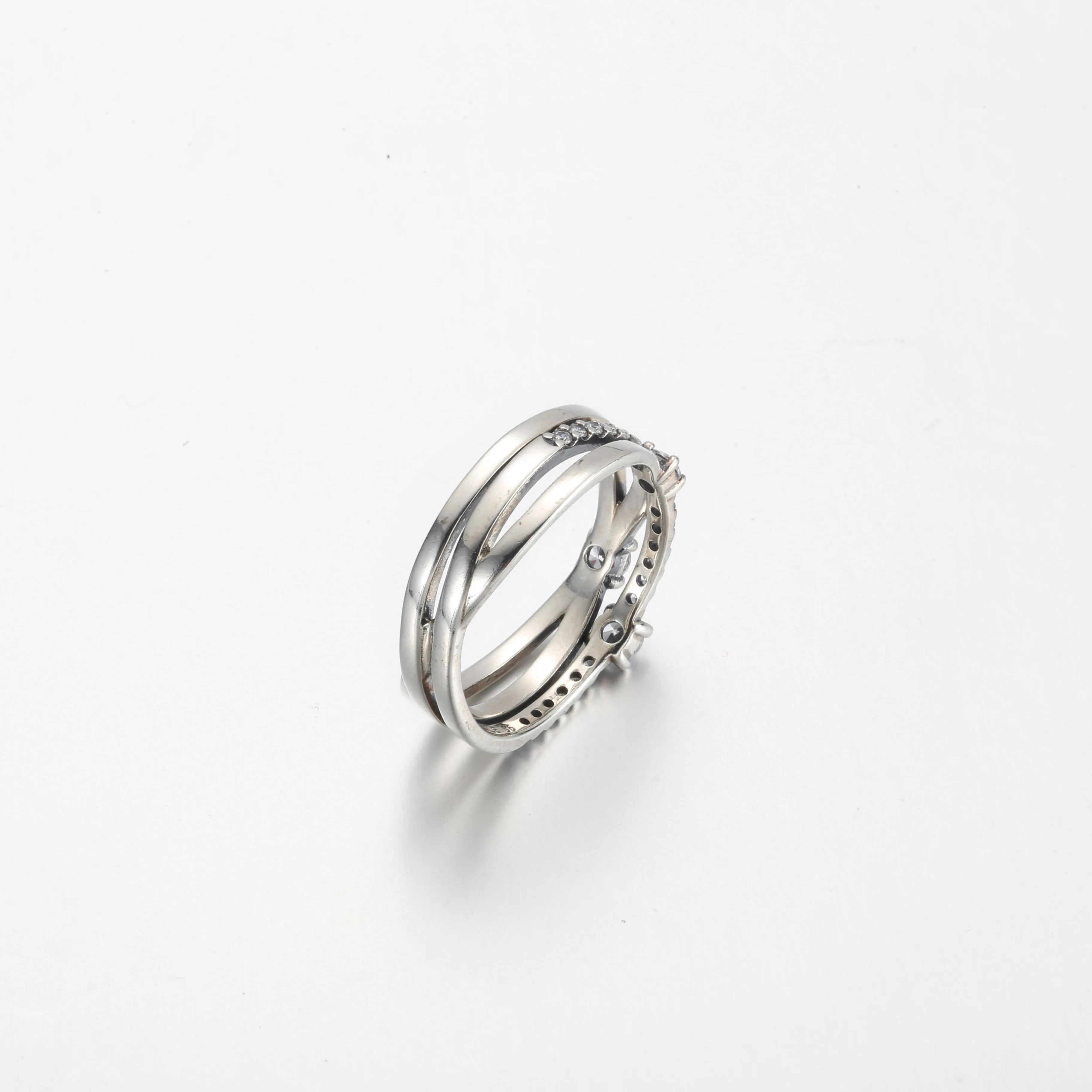 Pandora Sparkling Triple Band Ring - 199400C01