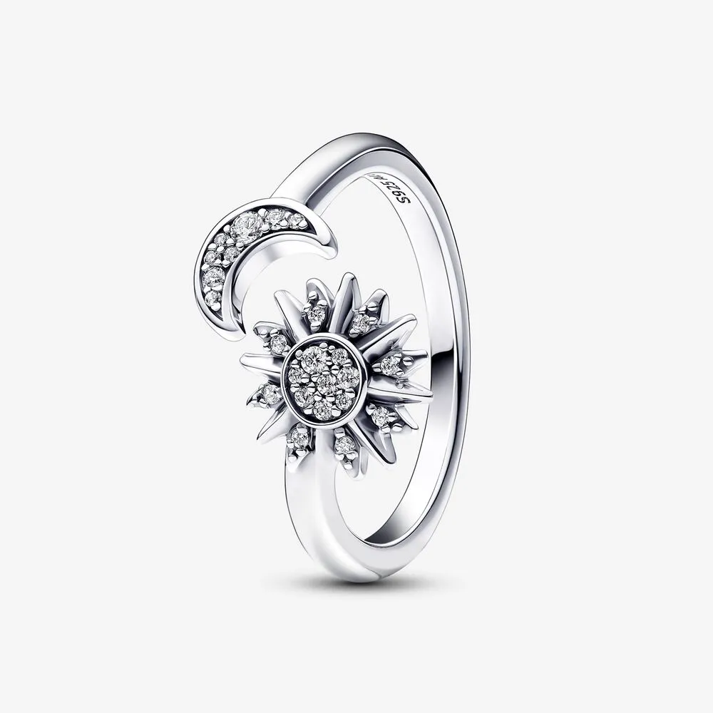 pandora sun and moon sterling silver open ring 192845c01