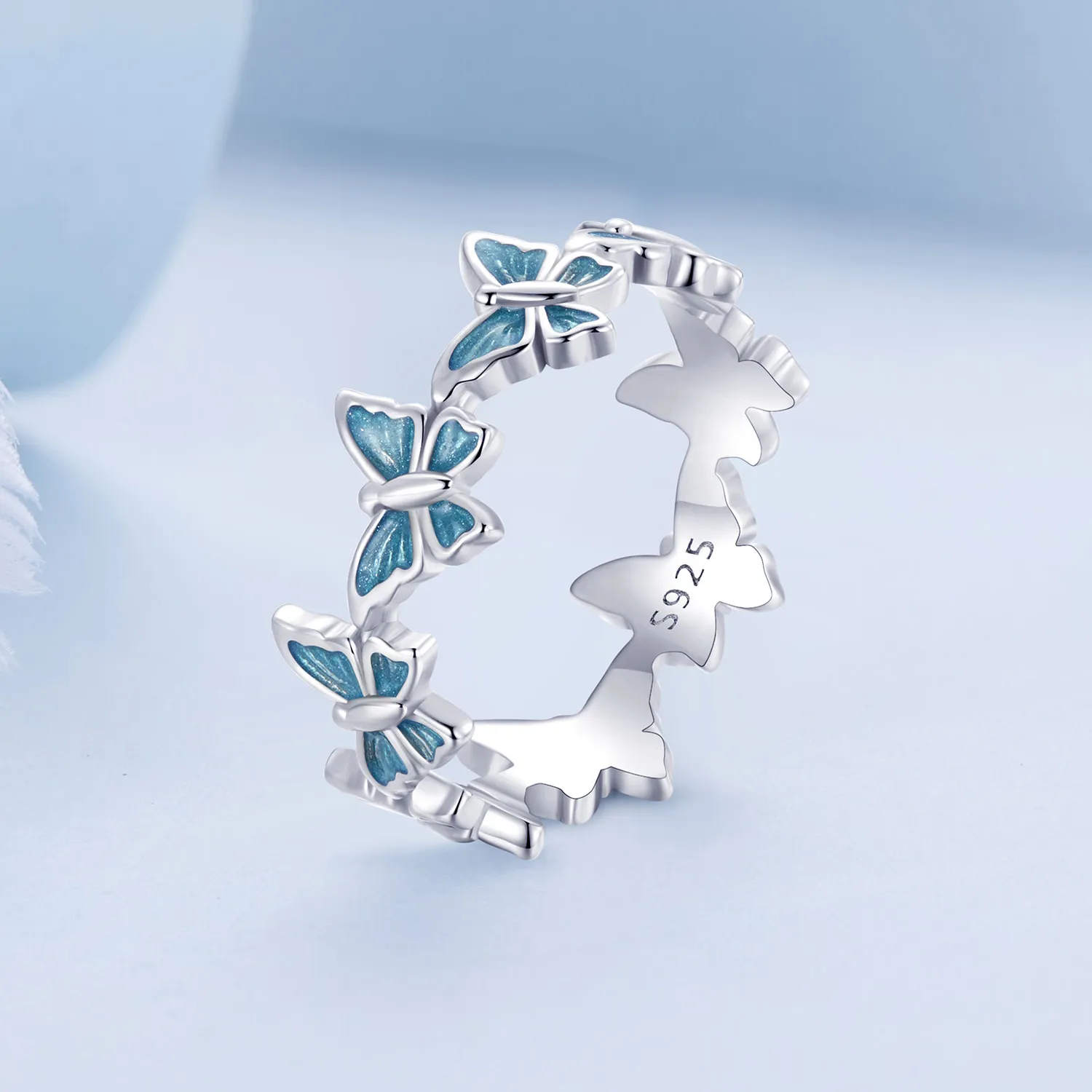 PANDORA Style Blue Butterfly Ring - BSR508