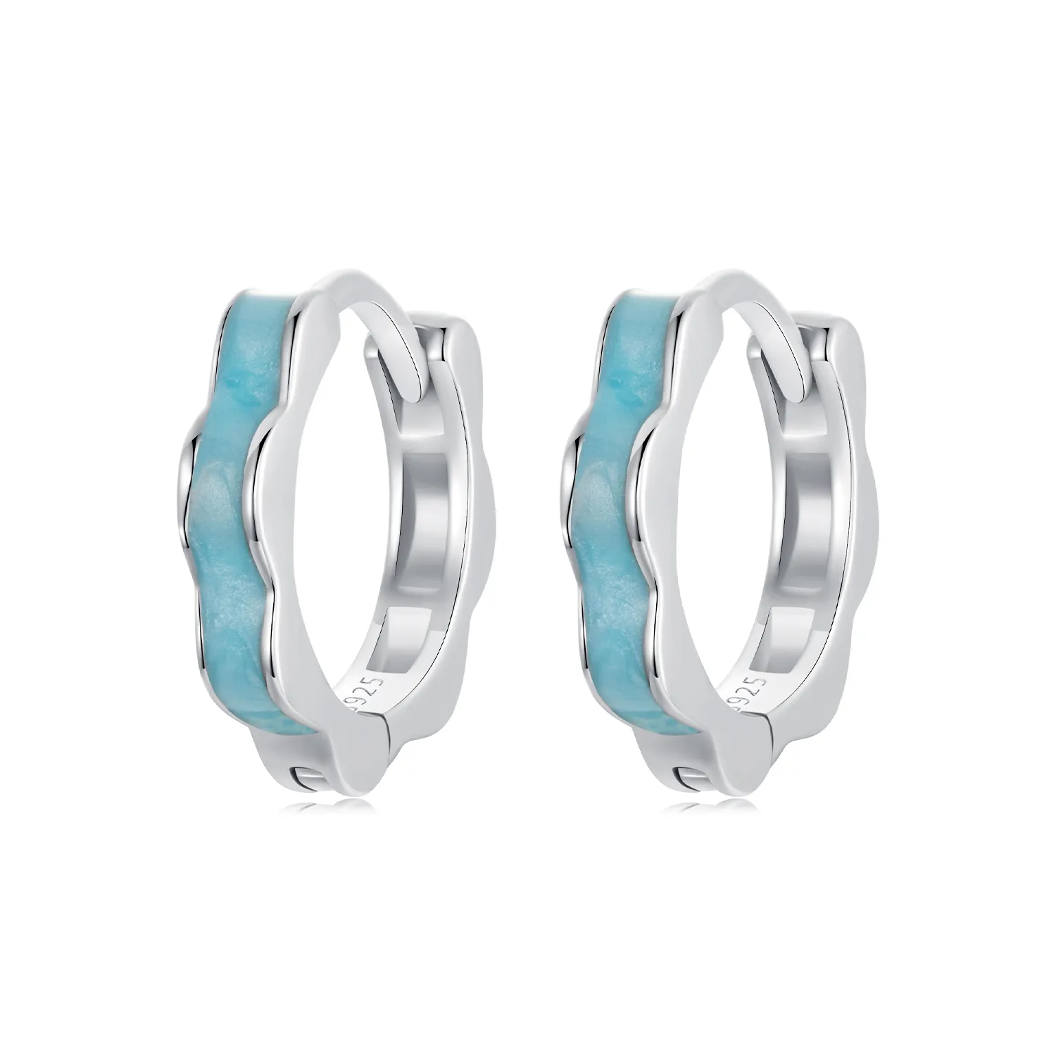 PANDORA Style Blue Flower Shaped Earrings - BSE955