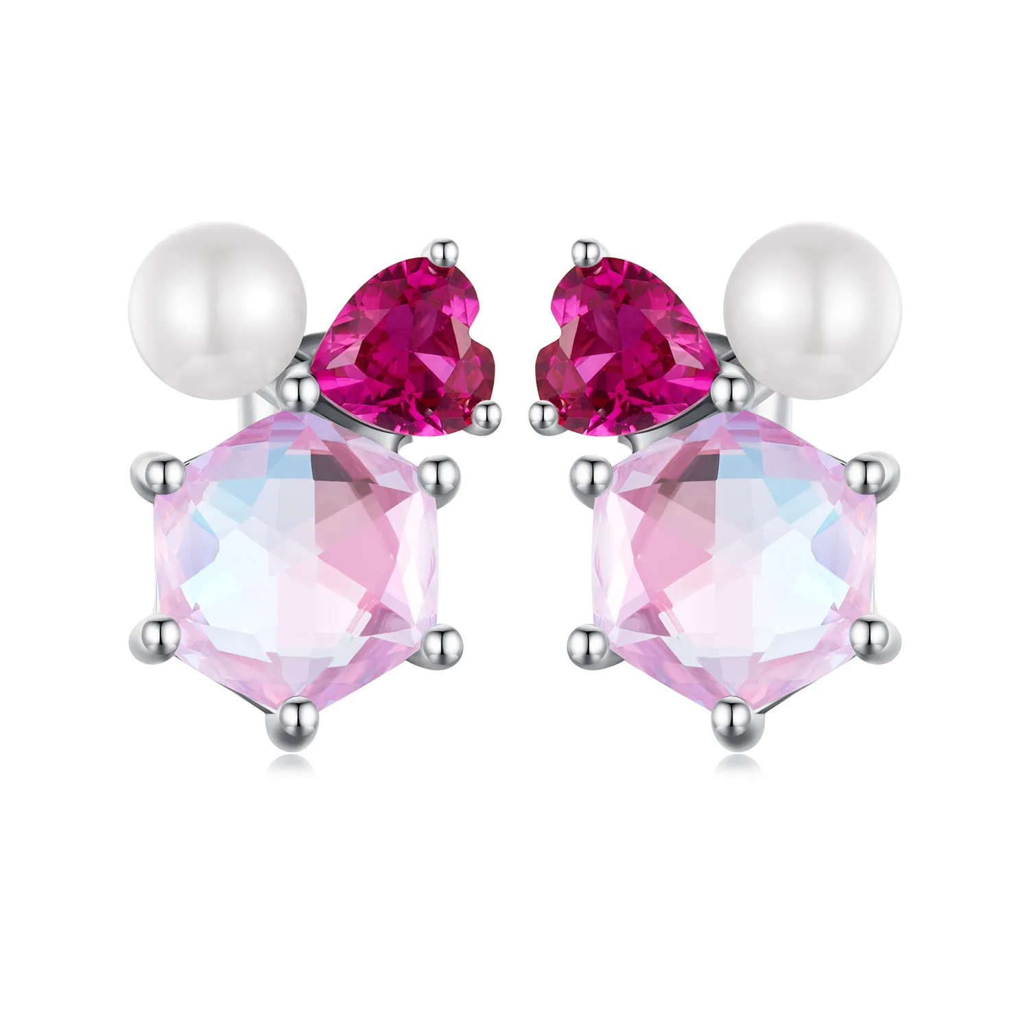 PANDORA Style Pink Sparkling Pearl Earrings - SCE1697