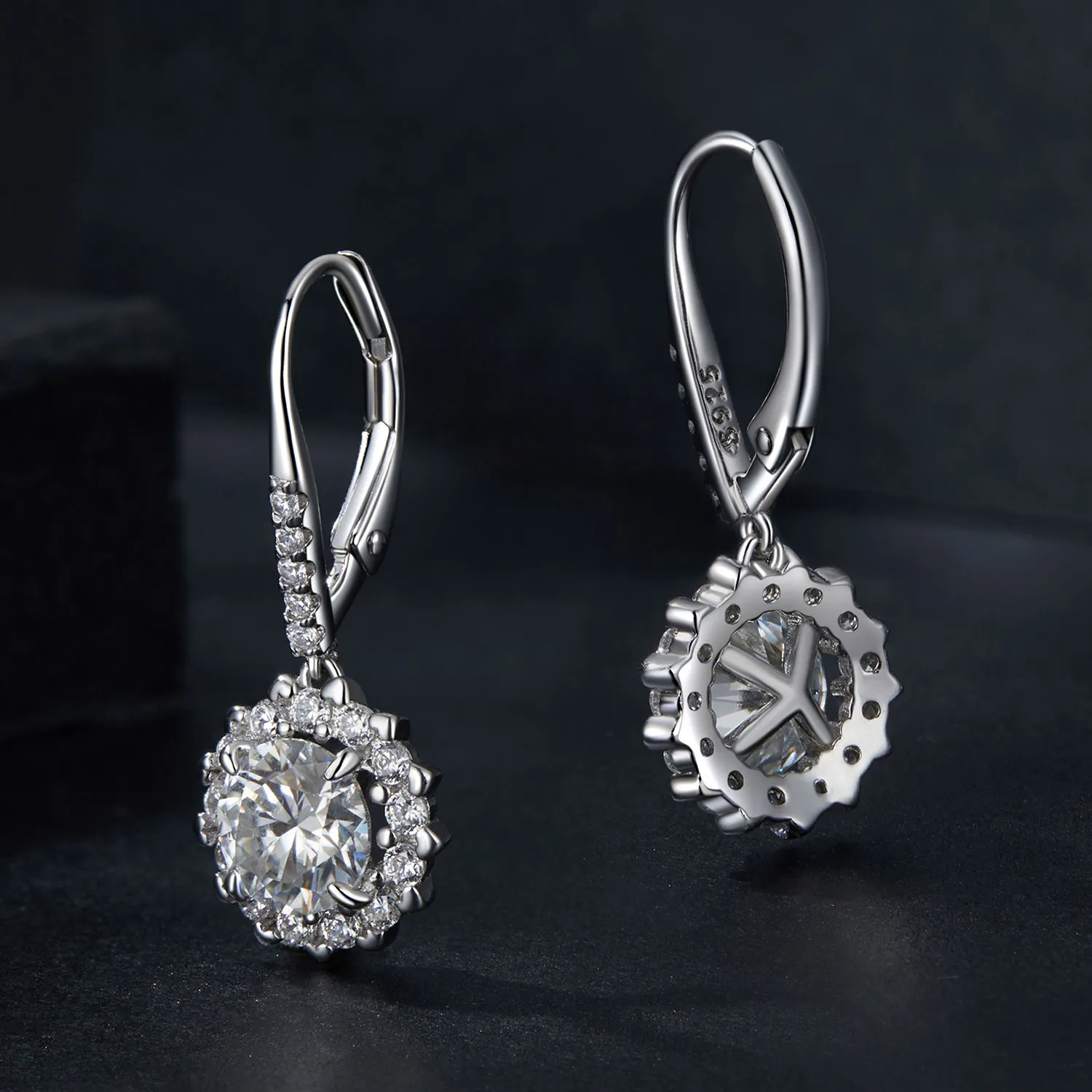 PANDORA Style Sparkling 1Ct Moissanite Earrings (Two Certificates) - MSE046