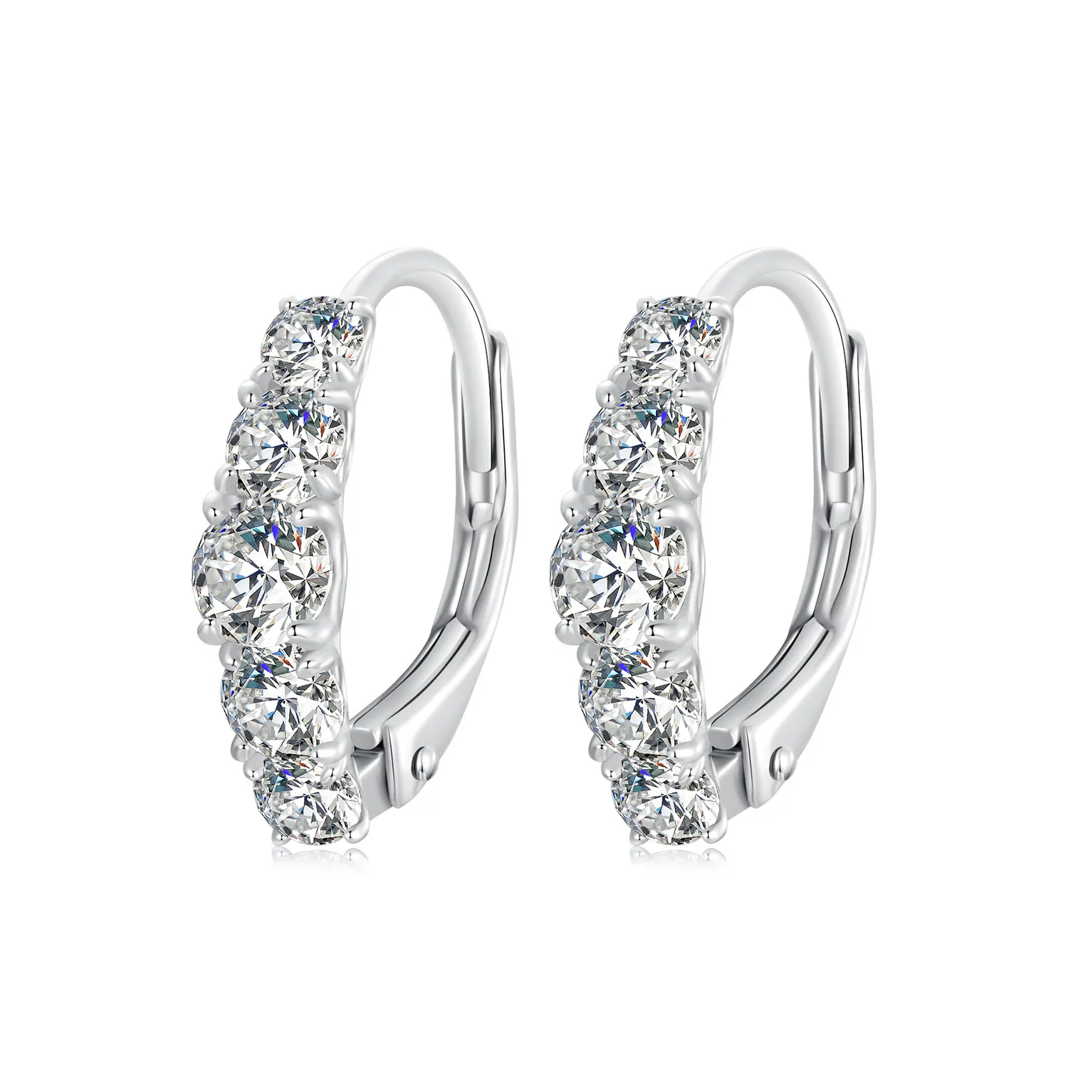 pandora style sparkling moissanite earrings two certificates mse045