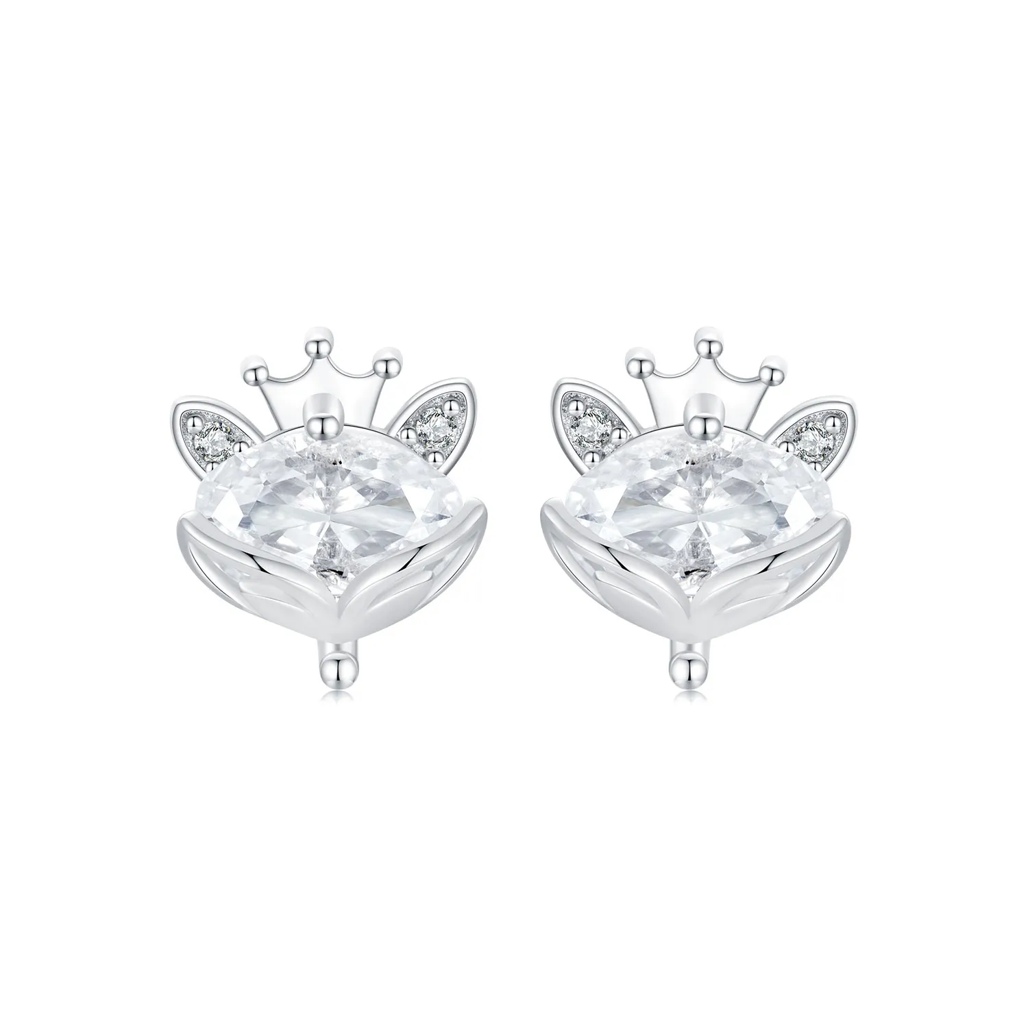 PANDORA Style Crown Fox Princess Earrings - SCE1708