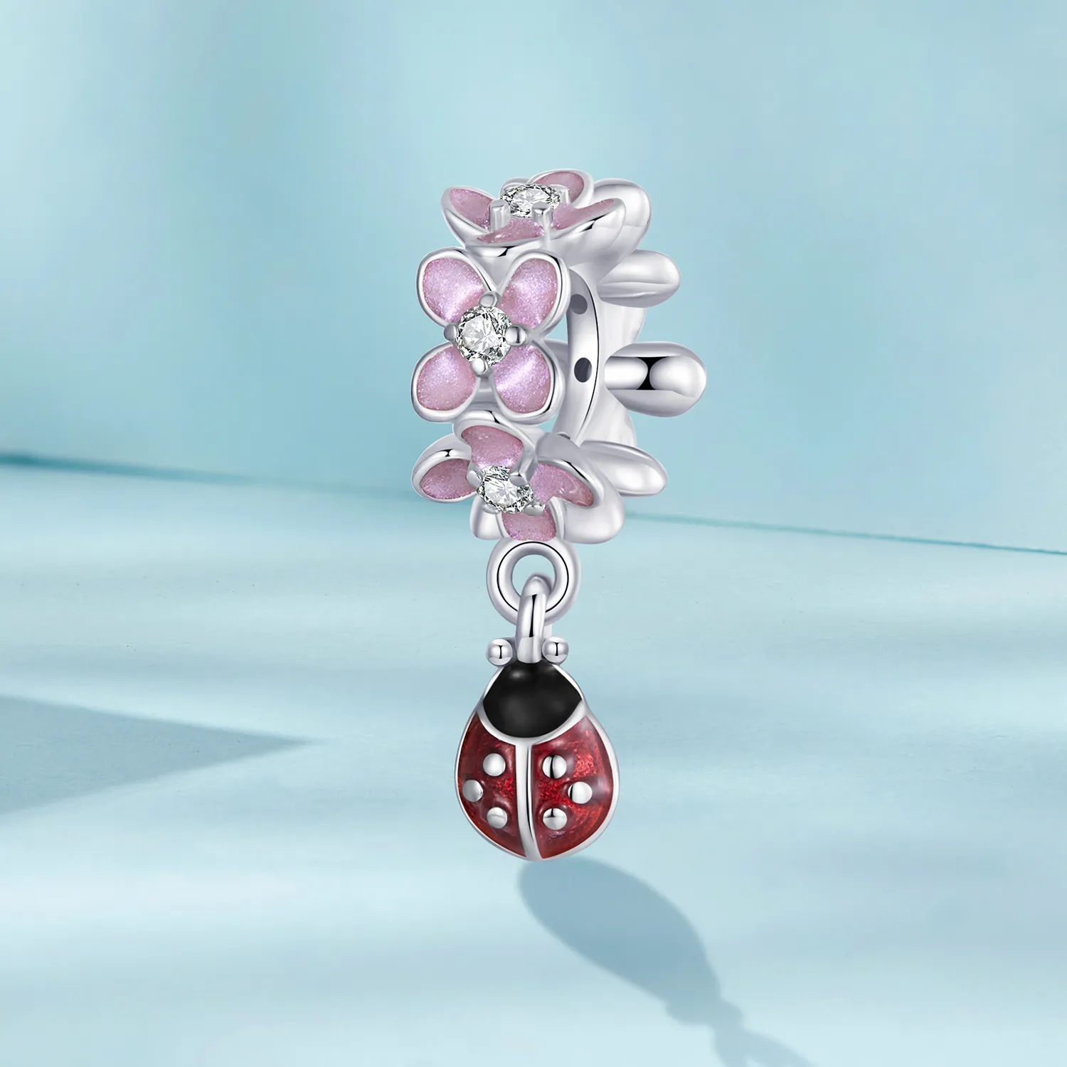 PANDORA Style Flower Ladybug Separator Beads - SCC2740