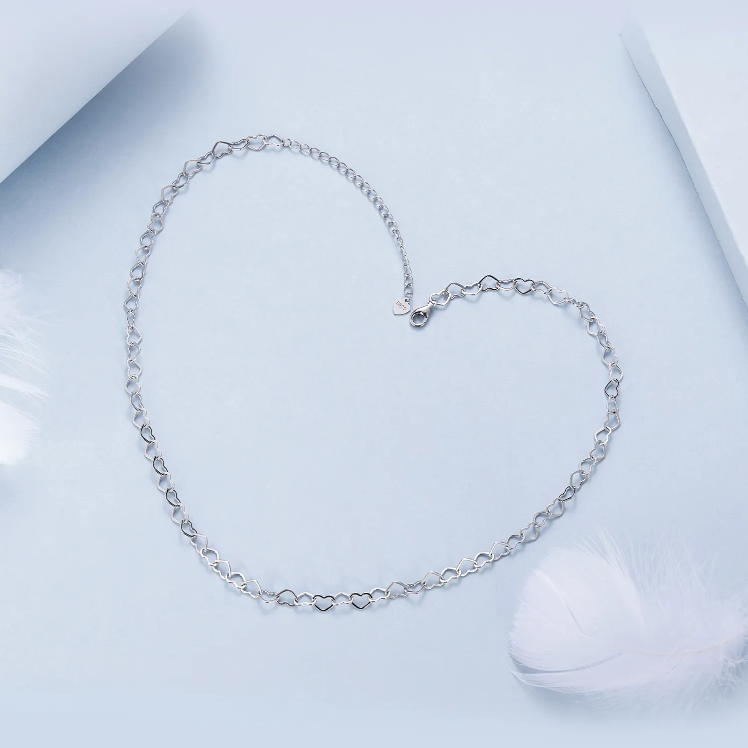 PANDORA Style Heart Chain Necklace - BSA005