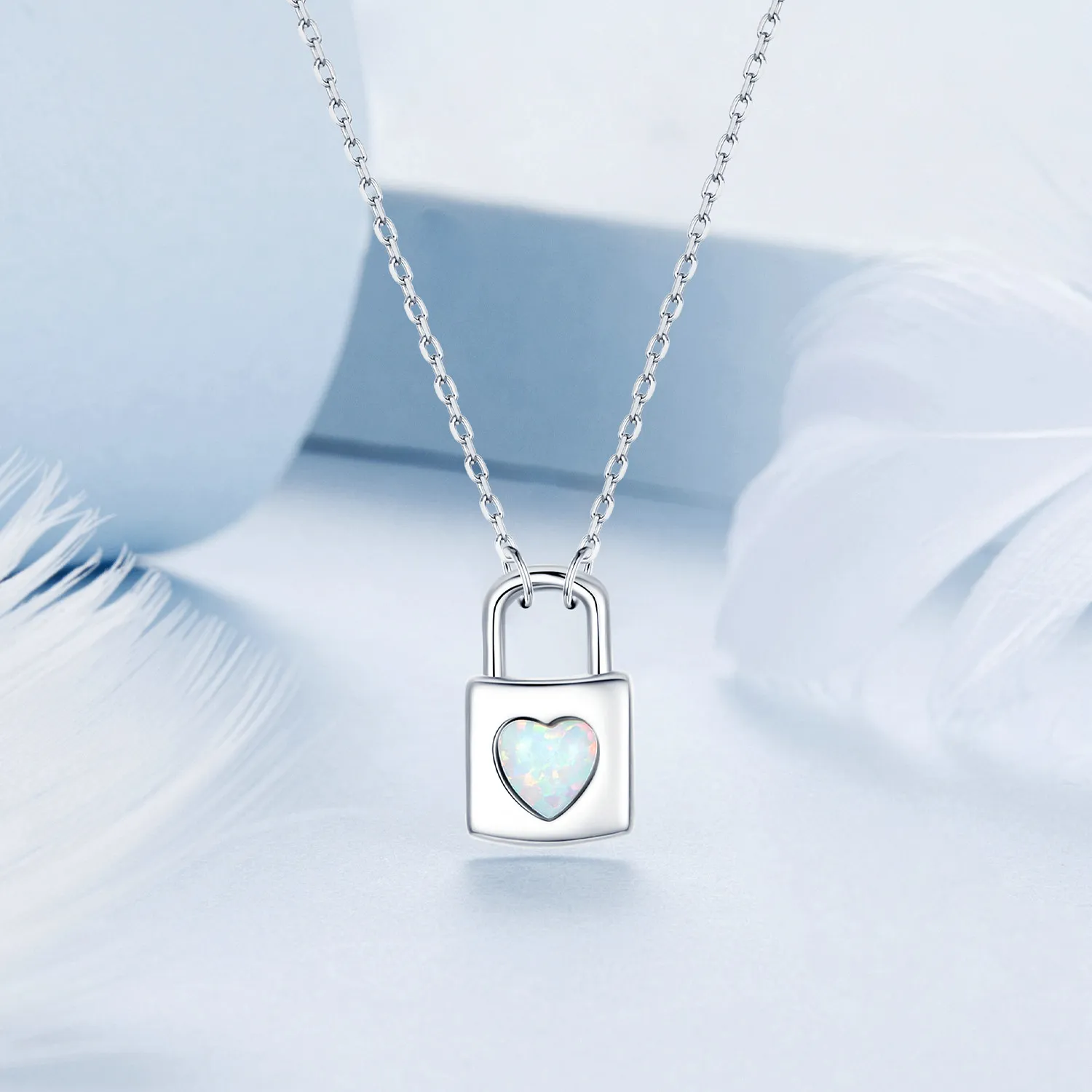 PANDORA Style Heart Lock Necklace - BSN377