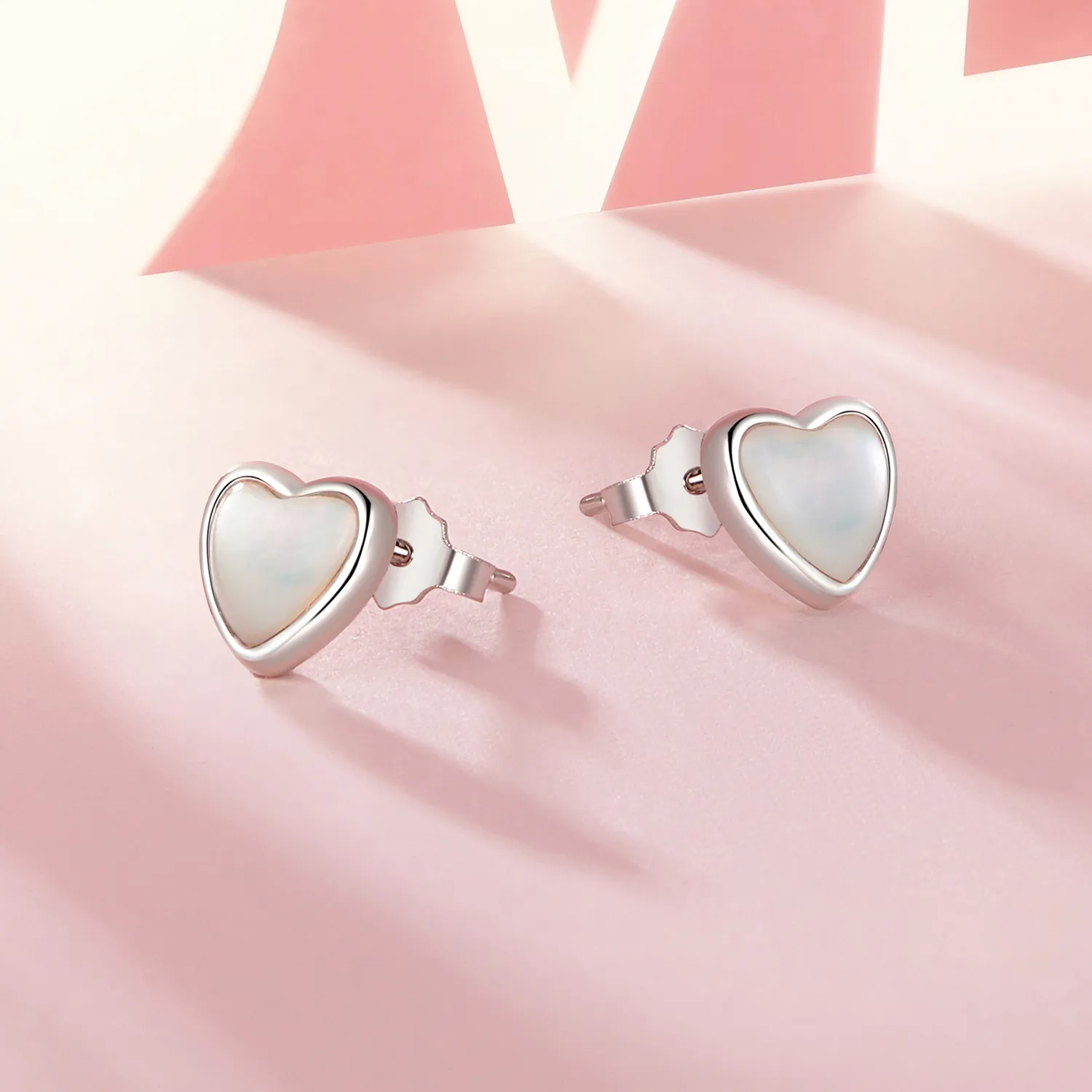 PANDORA Style Heart-Warming White Earrings - BSE969