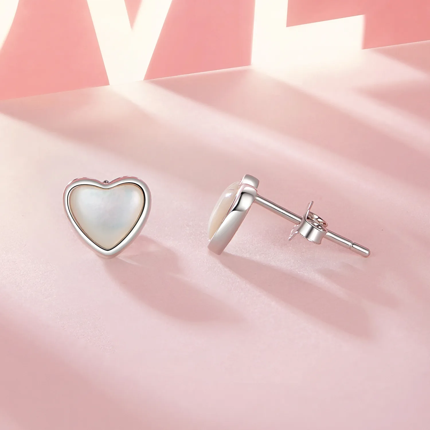 PANDORA Style Heart-Warming White Earrings - BSE969