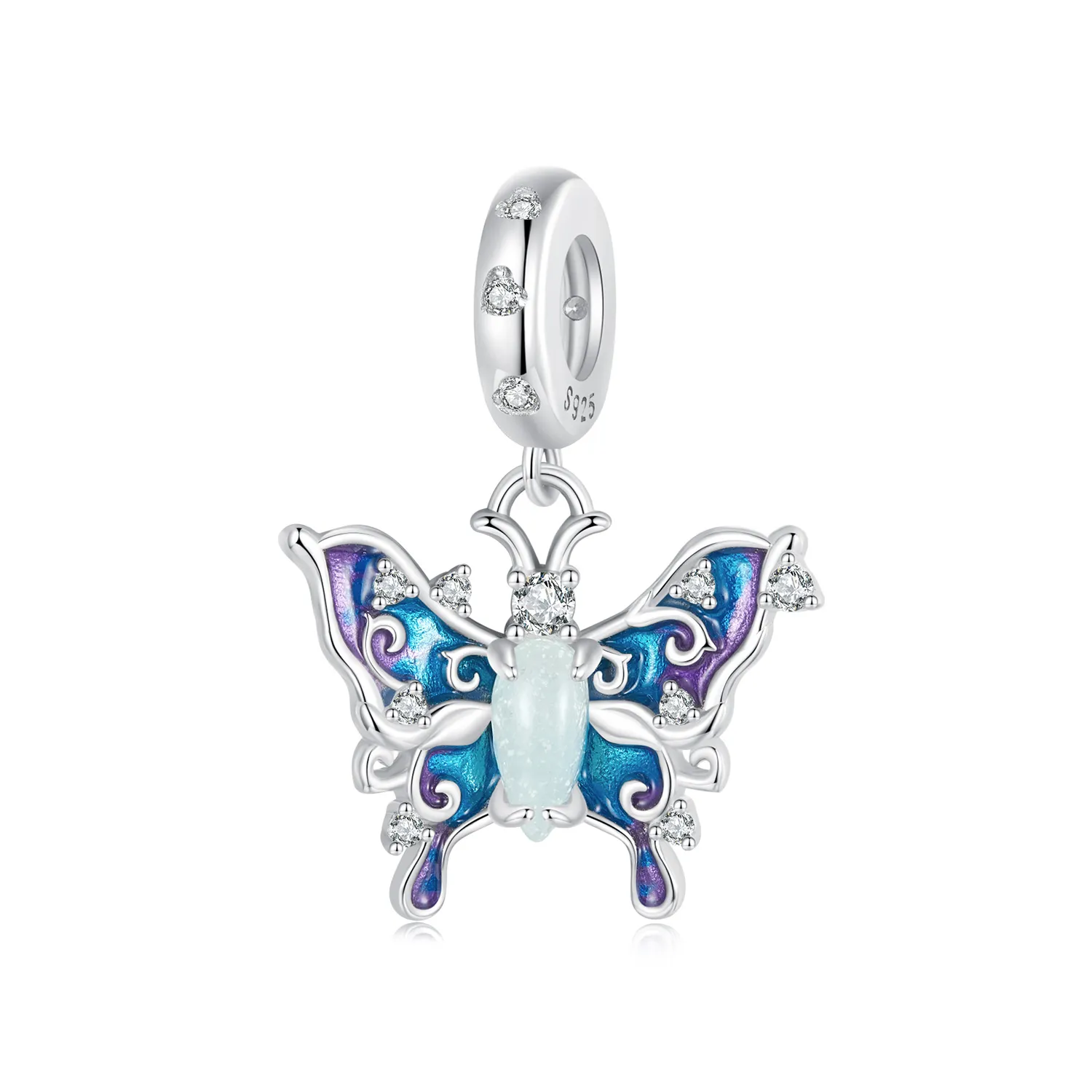 PANDORA Style Luminous Colorful Butterfly Pendant - SCC2731