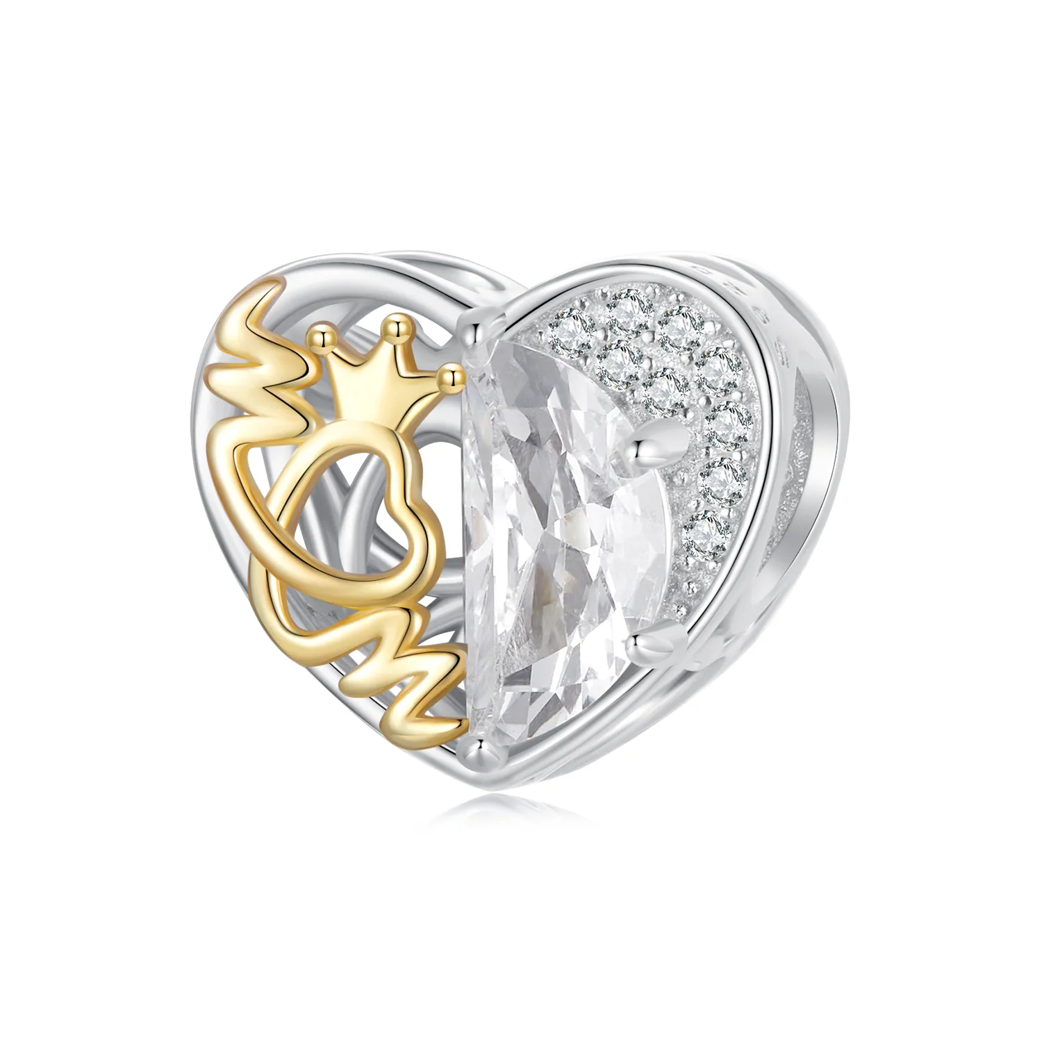 pandora style moms heart beads bsc1002