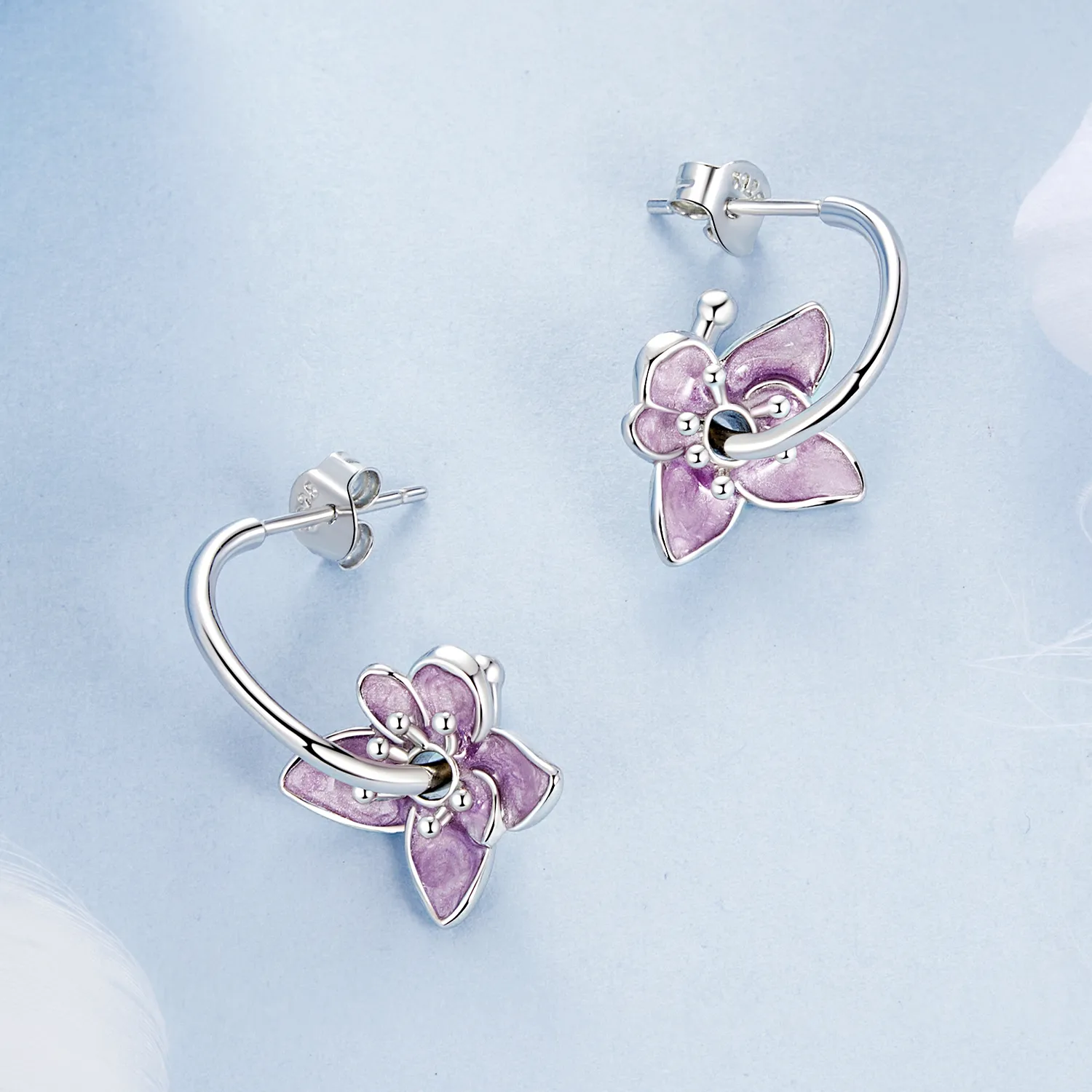 PANDORA Style Purple Flower Earrings - BSE976