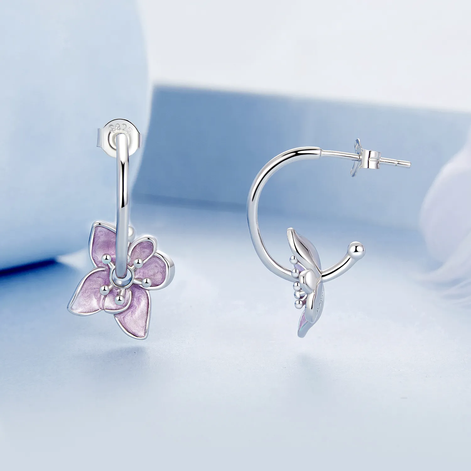 PANDORA Style Purple Flower Earrings - BSE976