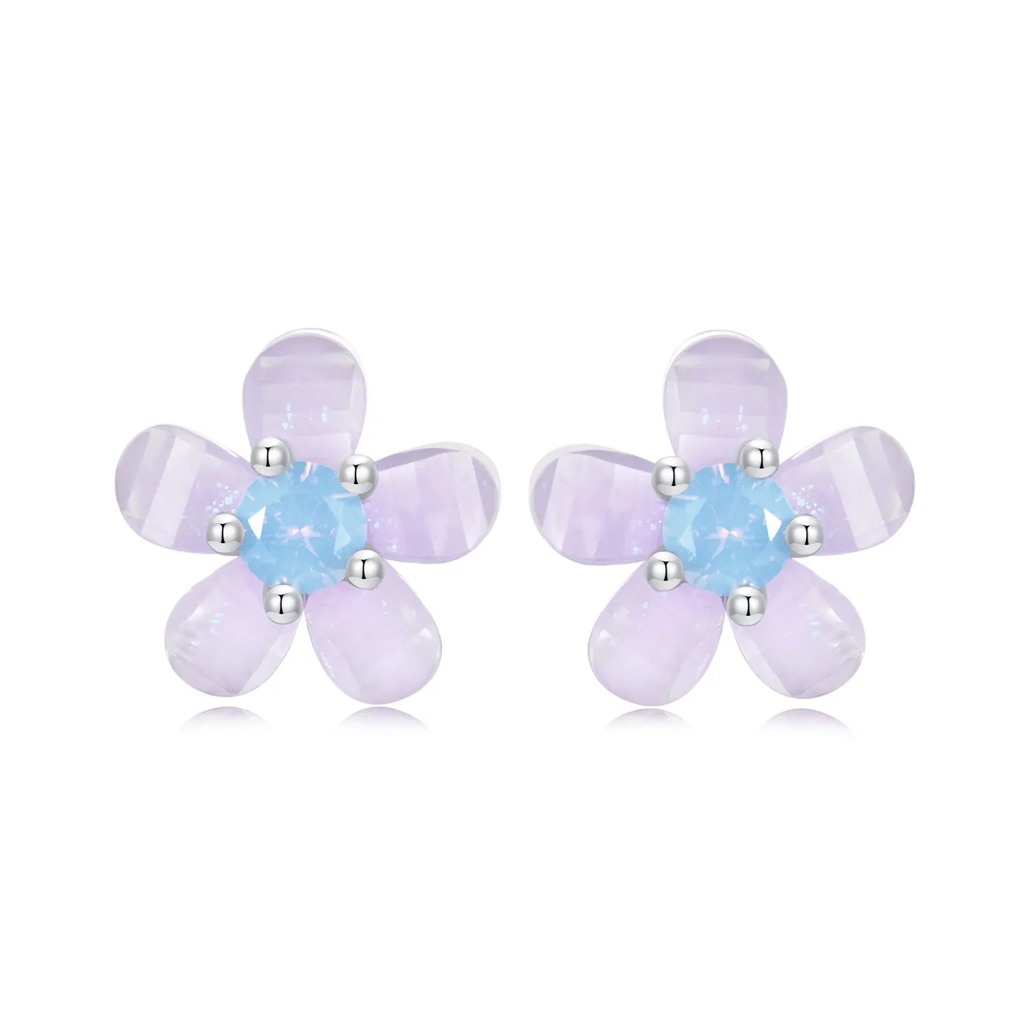 PANDORA Style Purple Flower Earrings - SCE1733