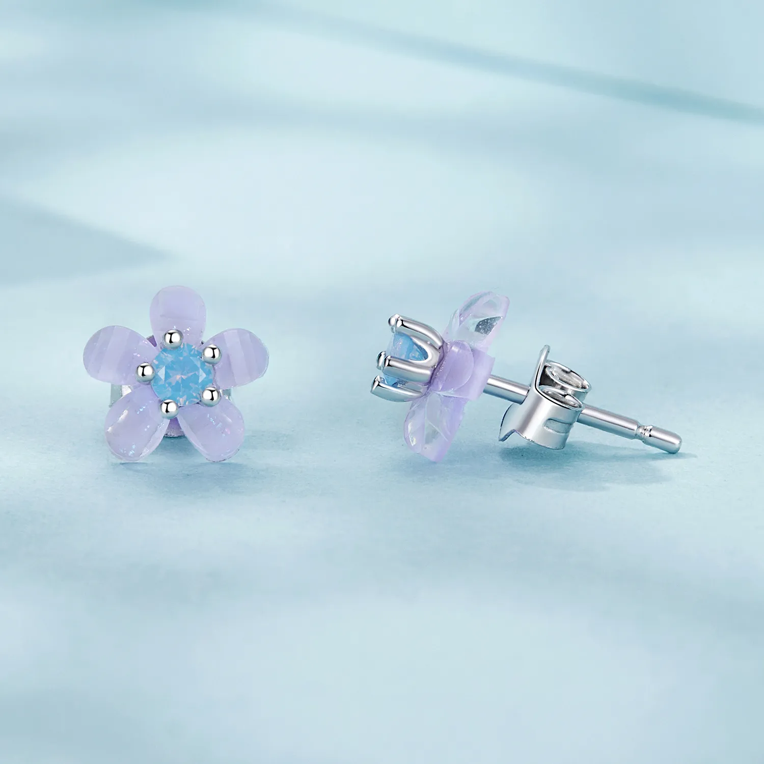 PANDORA Style Purple Flower Earrings - SCE1733