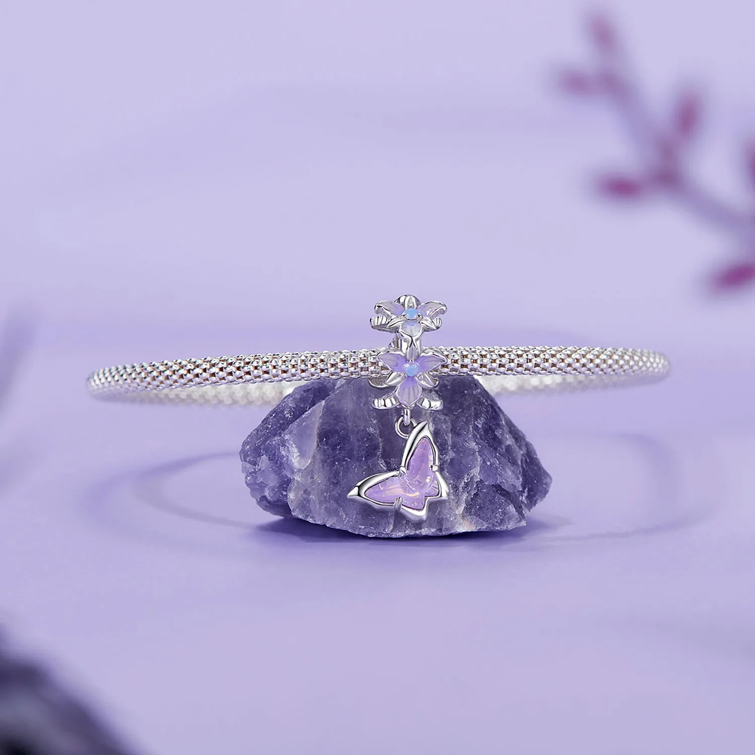 PANDORA Style Butterfly Iris Pendant - BSC1033