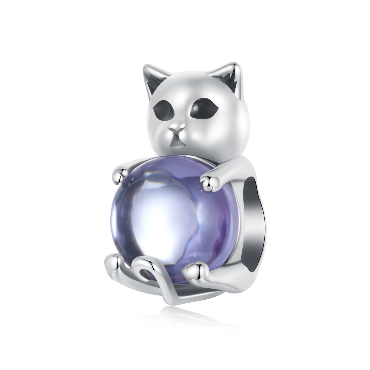 pandora style cat lucky stone charm scc2796