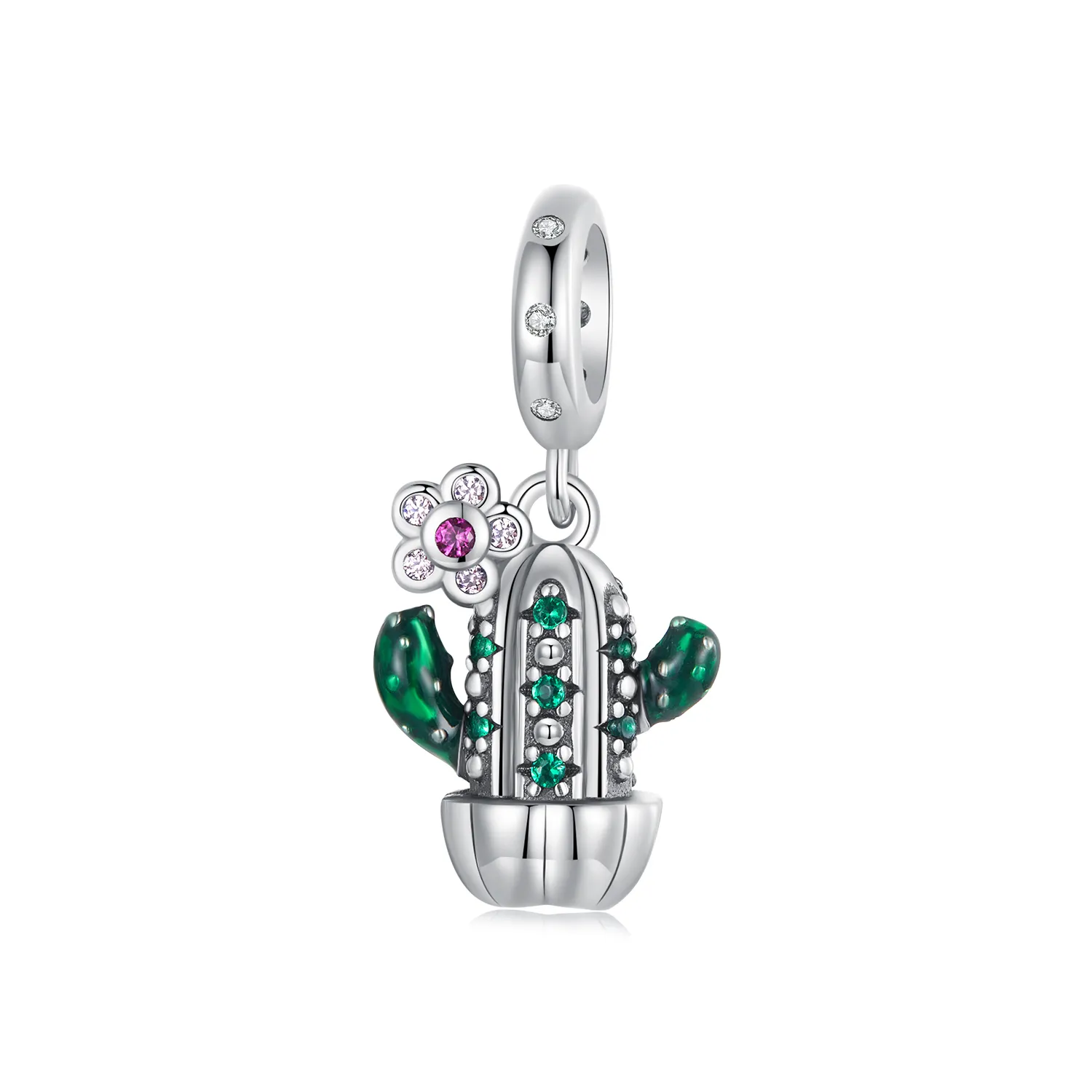 pandora style cactus flower charm scc2831