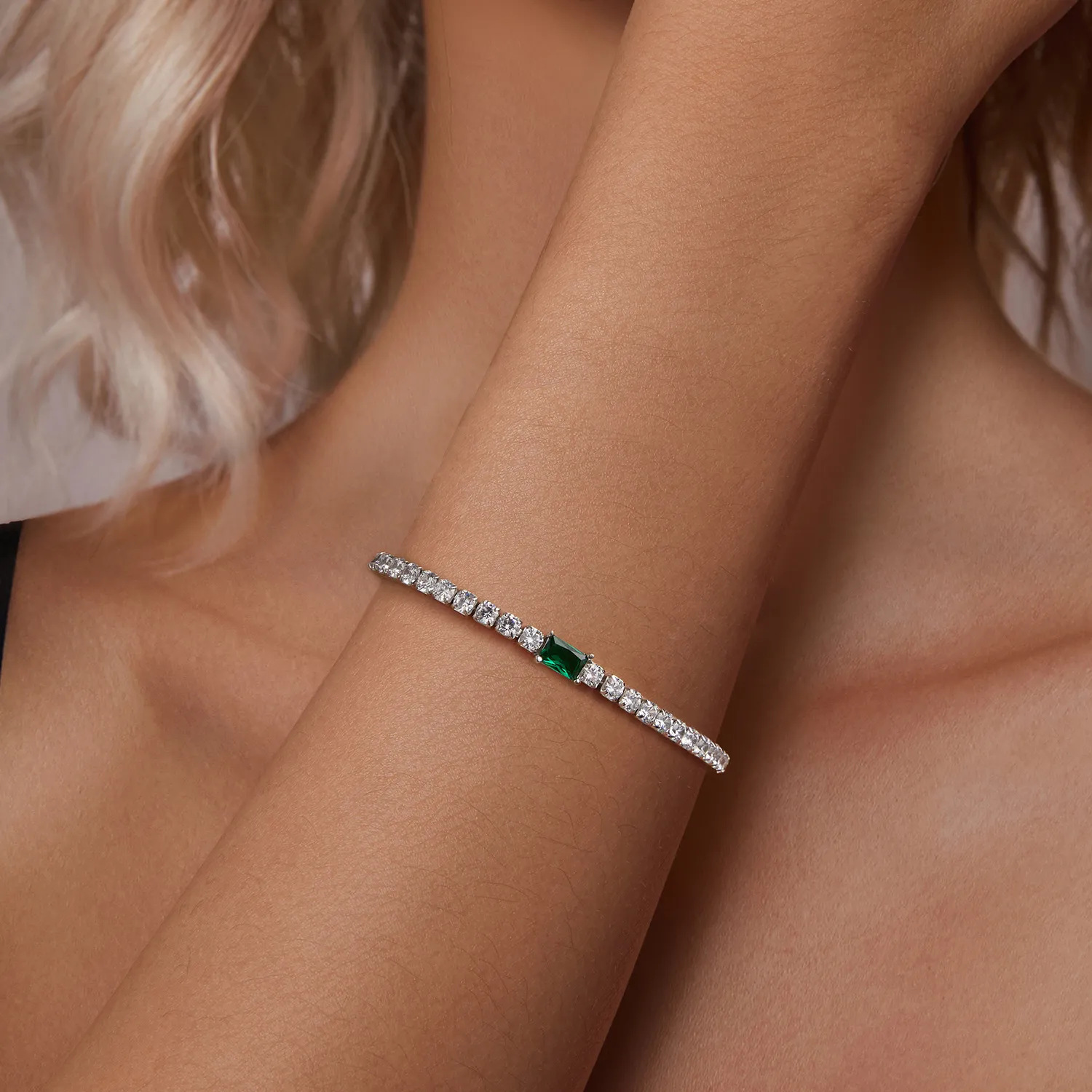 PANDORA Style Elegant Emerald Bracelet - BSB179