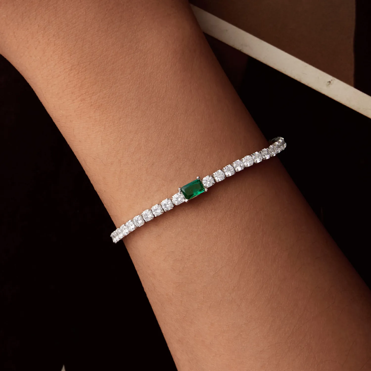 PANDORA Style Elegant Emerald Bracelet - BSB179