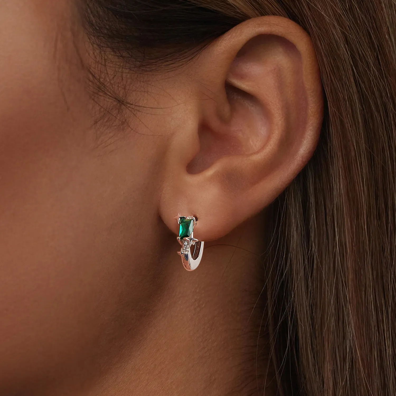 PANDORA Style Emerald Star Earrings - BSE1036