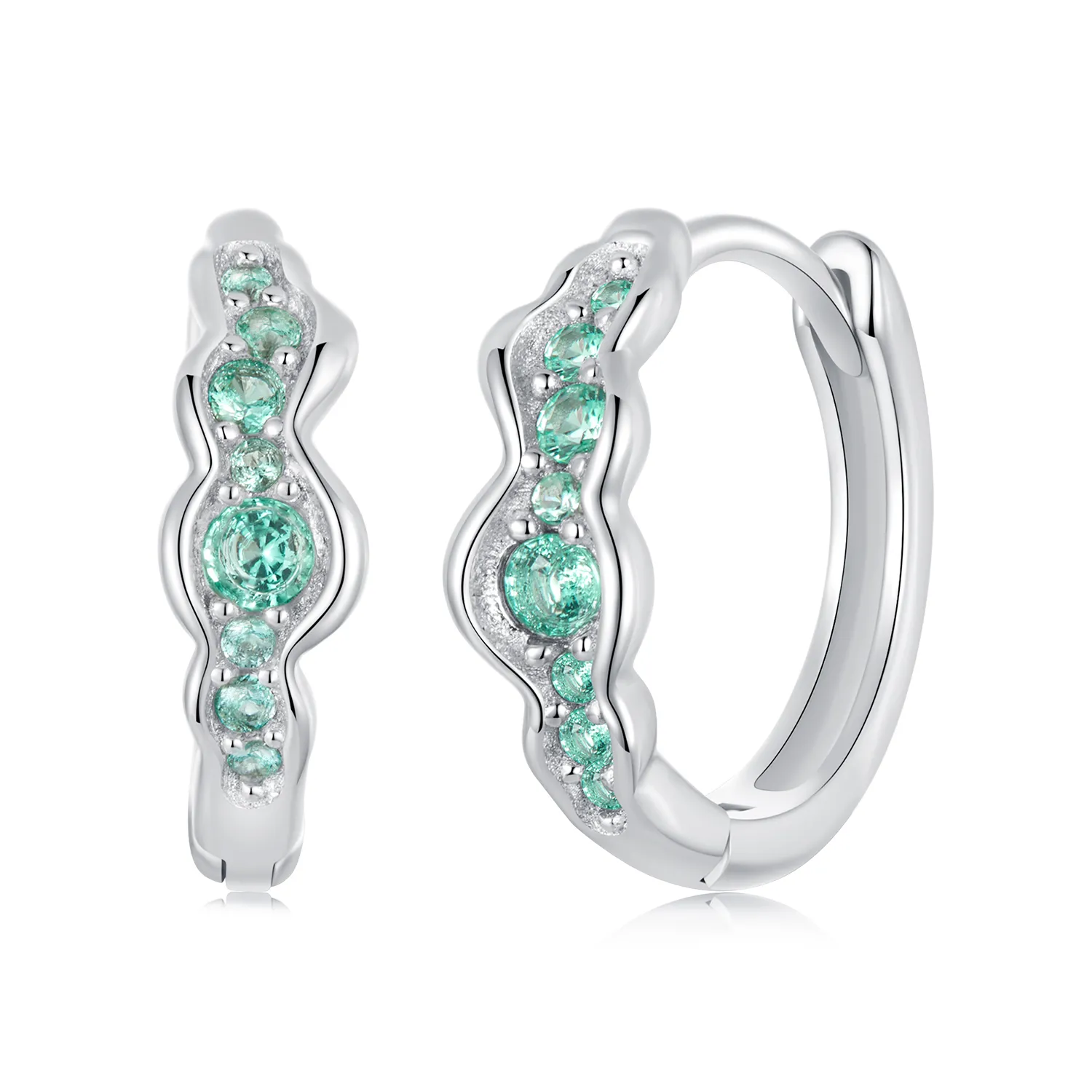 PANDORA Style Green Wave Earrings - BSE1034