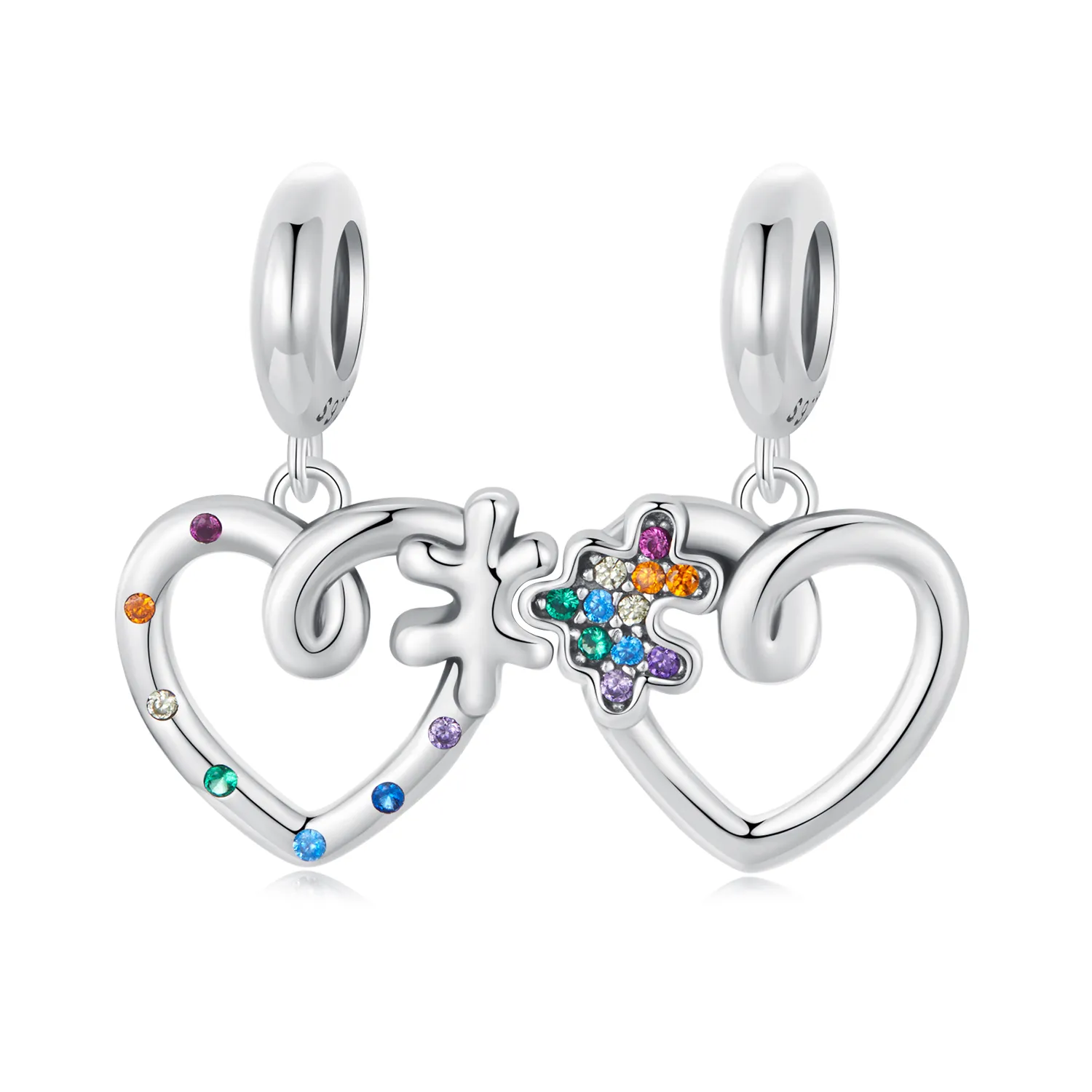 PANDORA Style Heart puzzle pendant - SCC2774