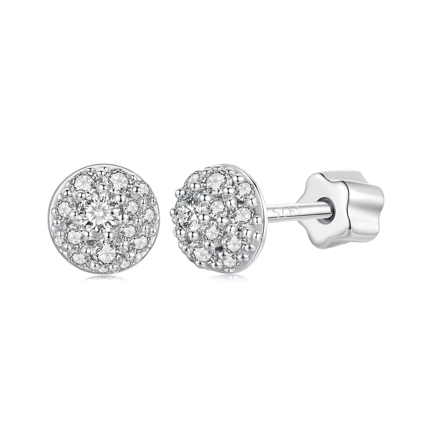 pandora style hemisphere moissanite earrings with one certificate mse057