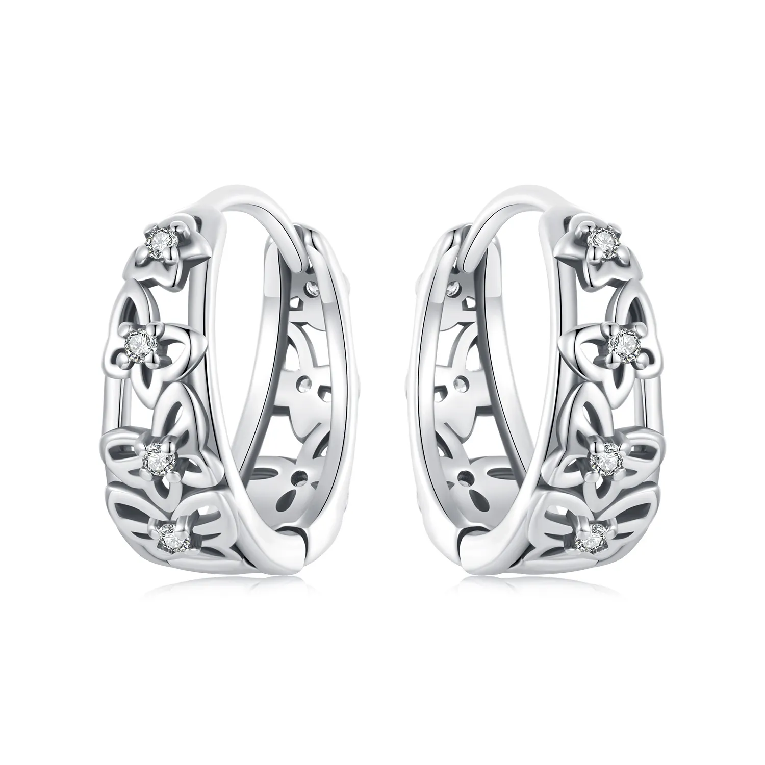 pandora style hollow butterfly earrings sce1746