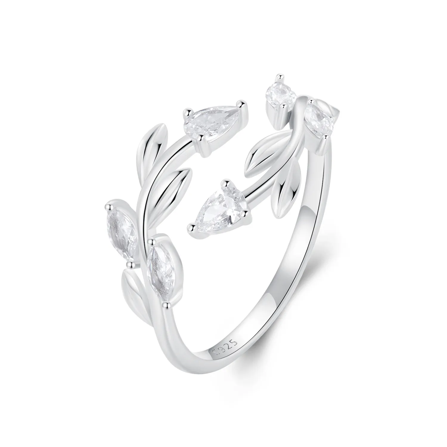 pandora style leaf wrap open ring bsr552e