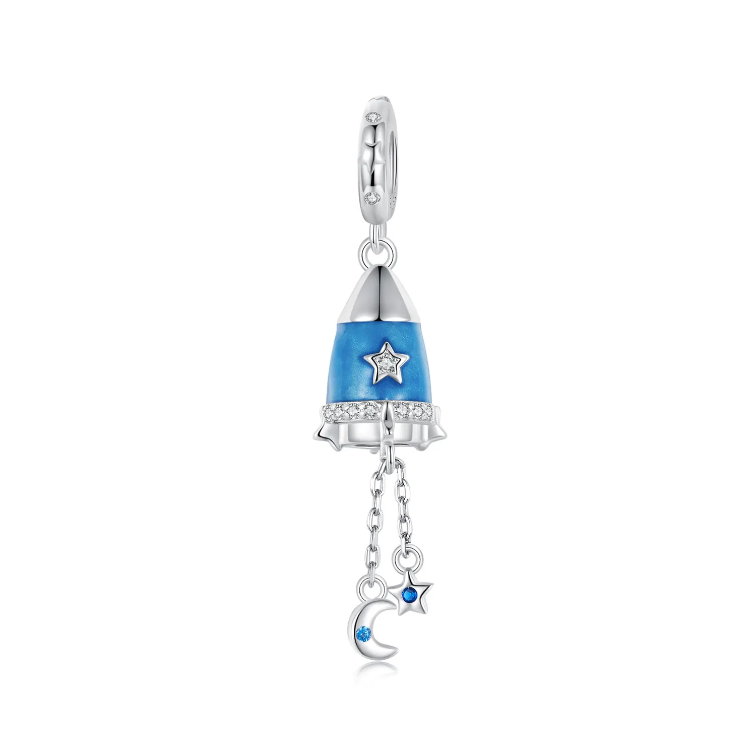 pandora style star moon rocket pendant scc2788