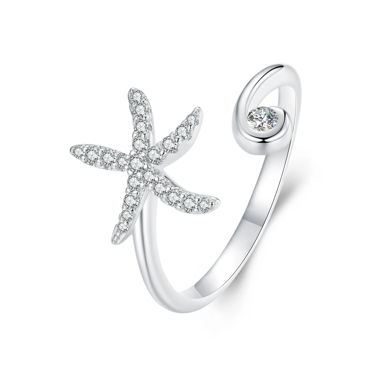 pandora style starfish open ring bsr560e