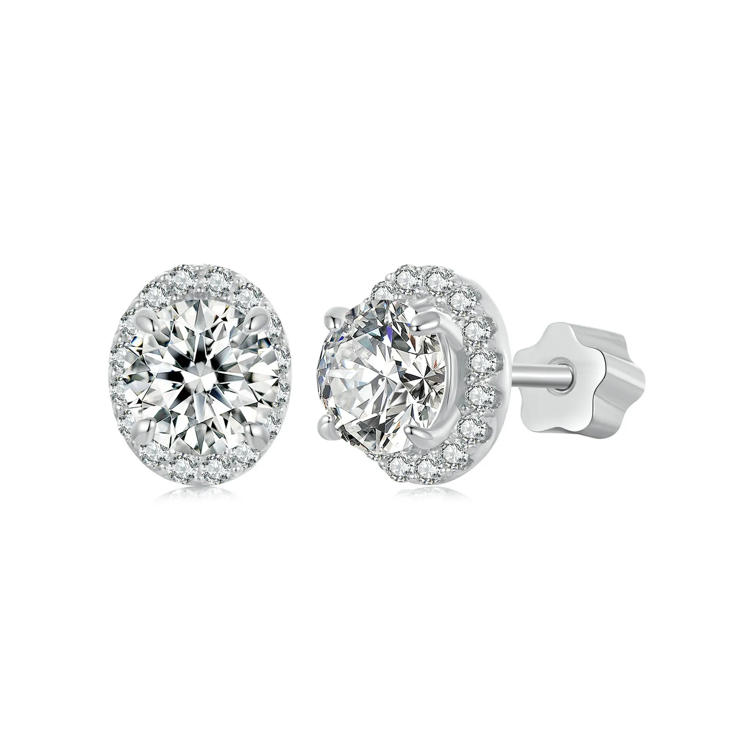 pandora style starry moissanite 05ct earrings two certificates mse054