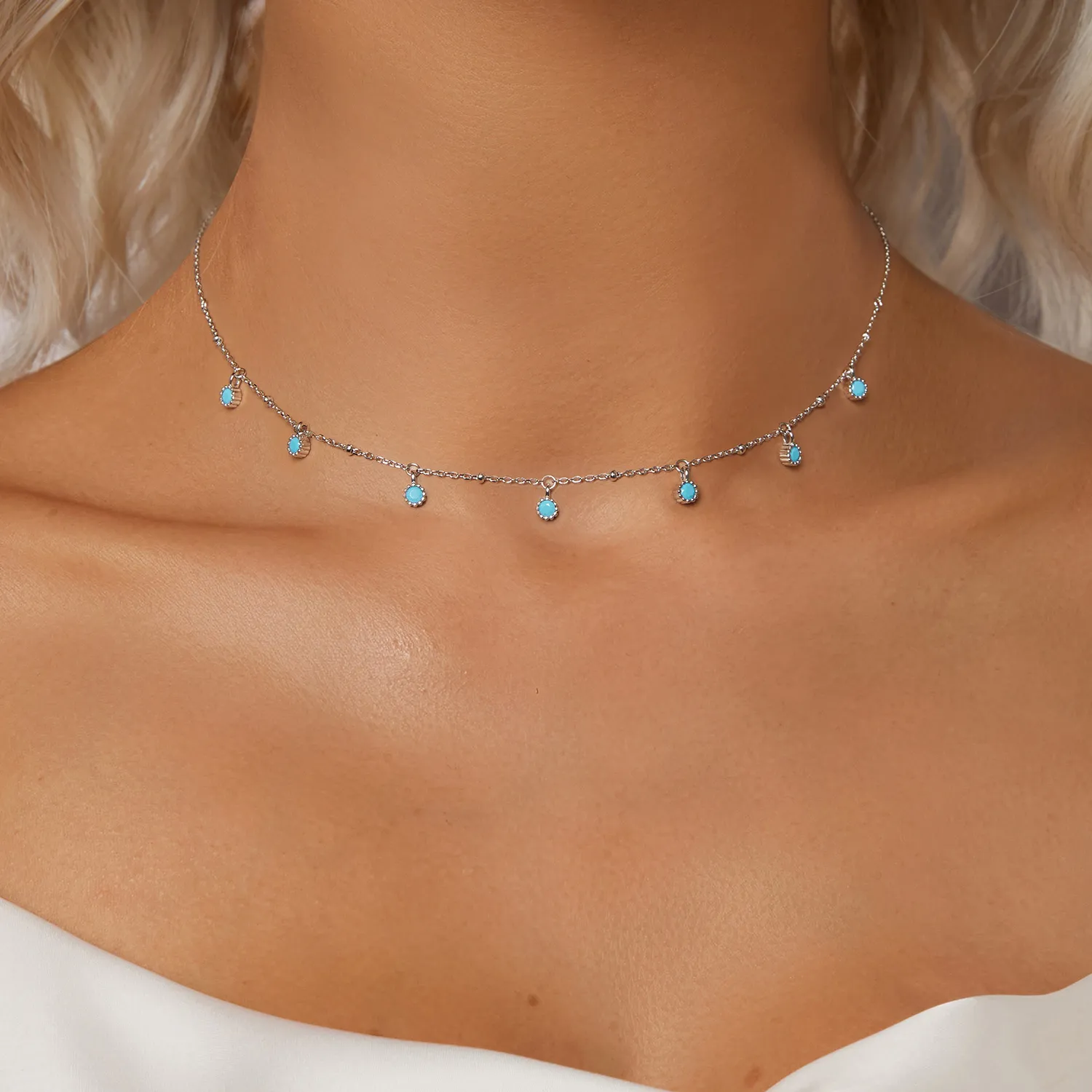 PANDORA Style Turquoise necklace - BSN388