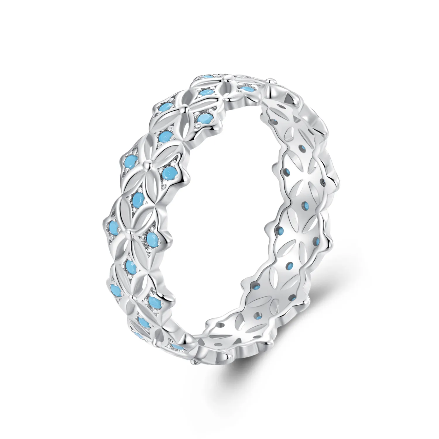 pandora style turquoise ring bsr556