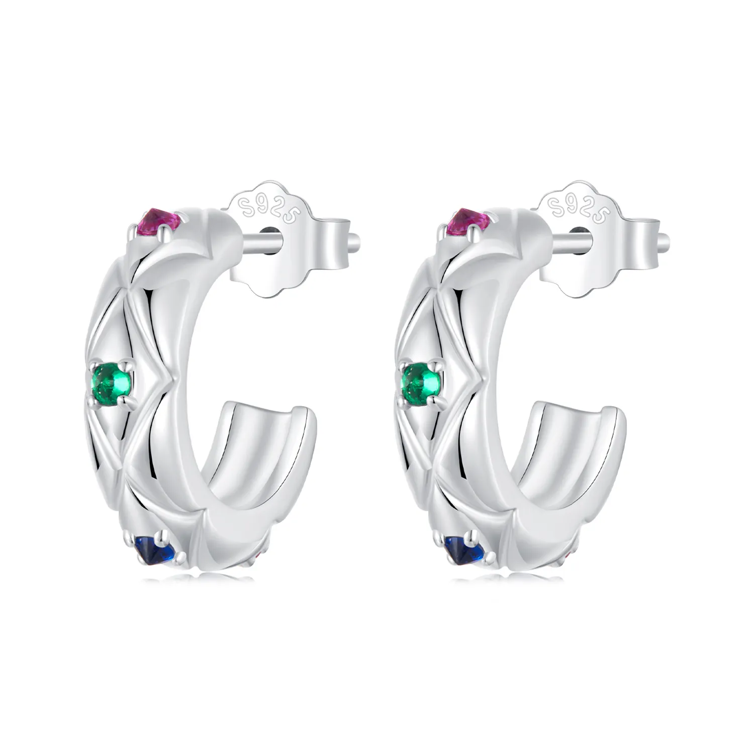 PANDORA Style Vintage diamond pattern earrings - BSE1032